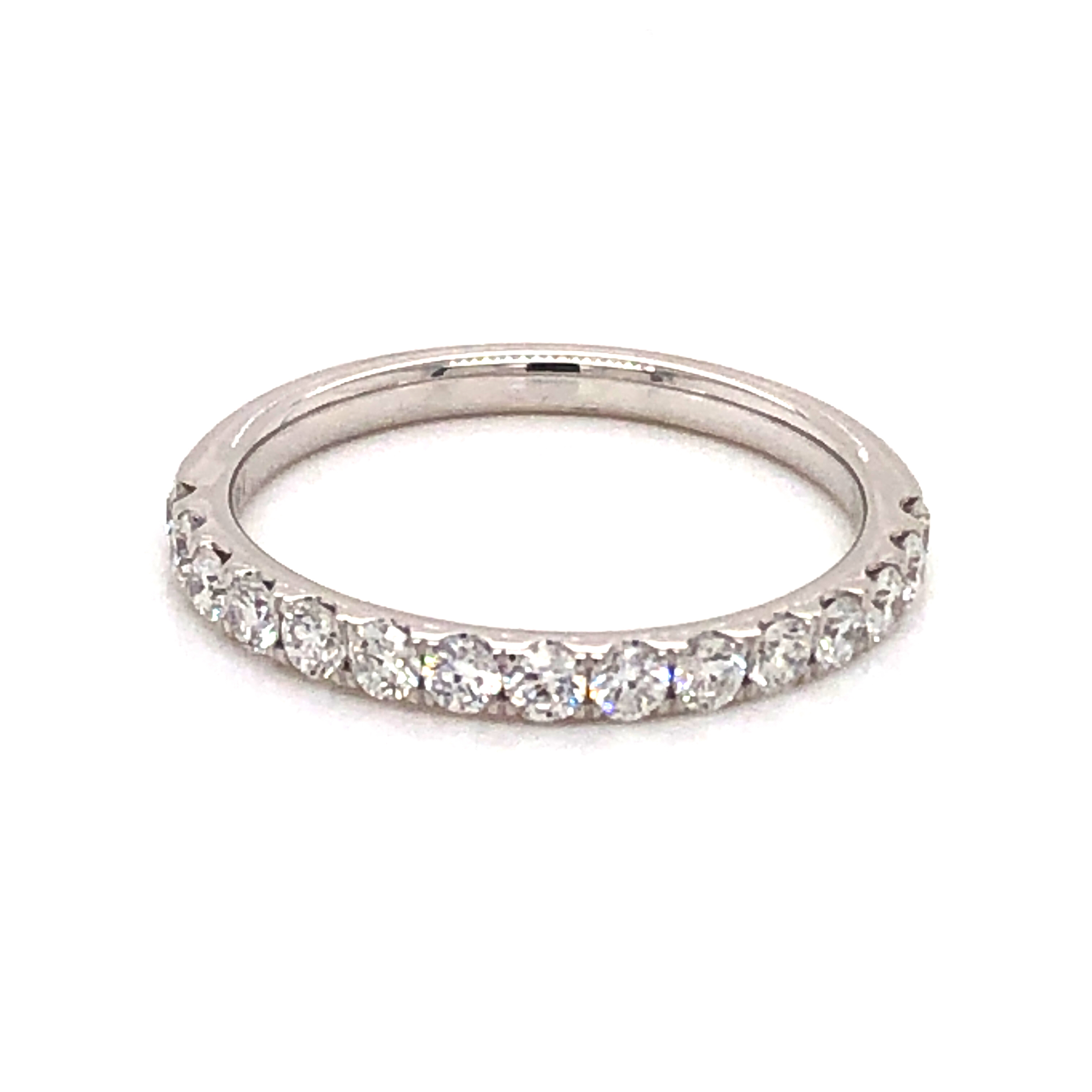 14k White Gold Diamond Wedding Band