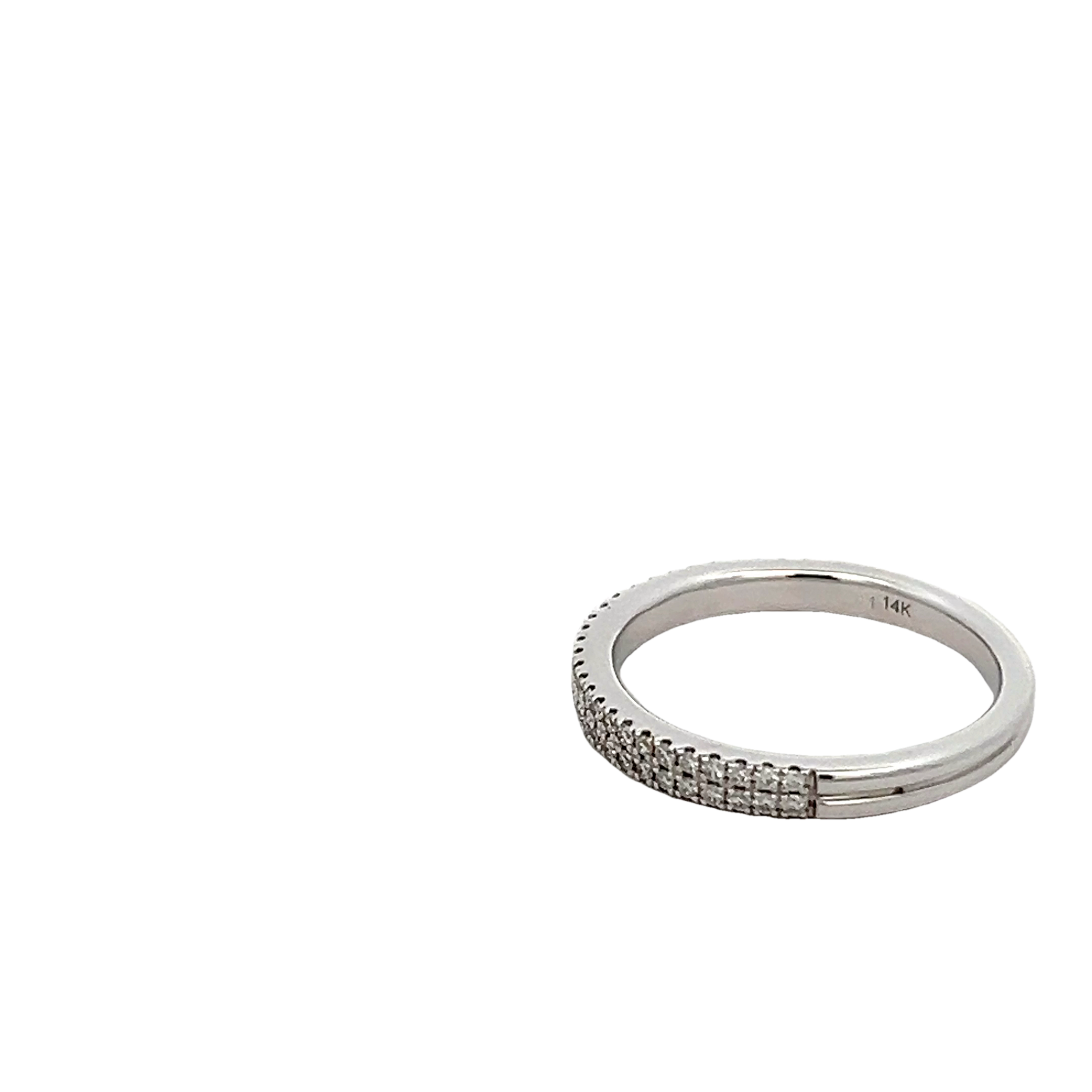 14k White Gold Diamond Wedding Band