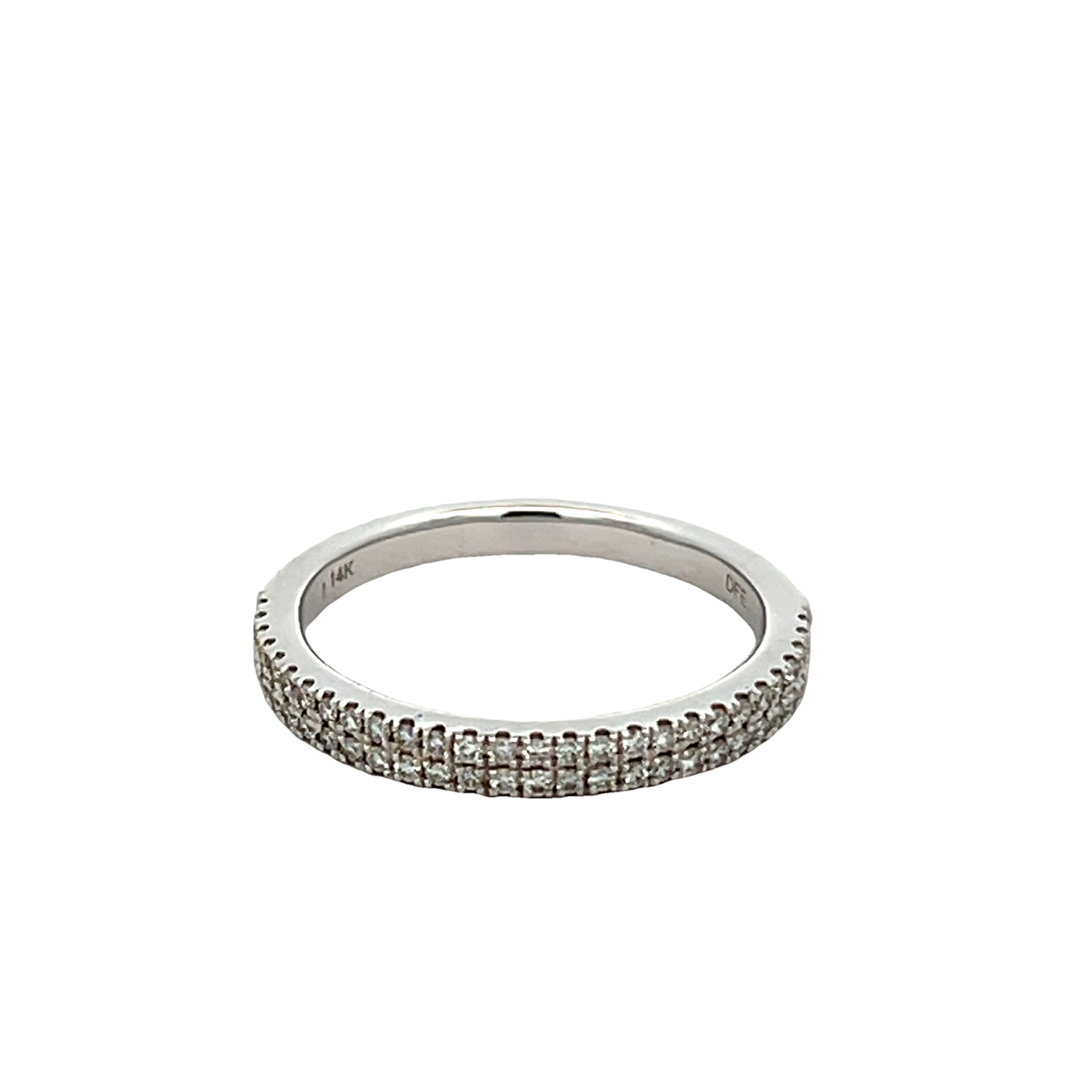 14k White Gold Diamond Wedding Band