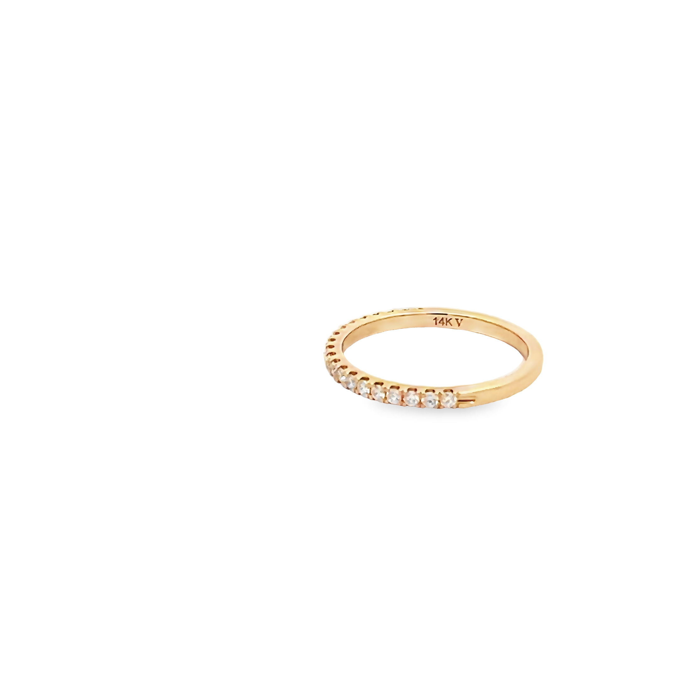 14k Yellow Gold Individual Prong Diamond Wedding Band