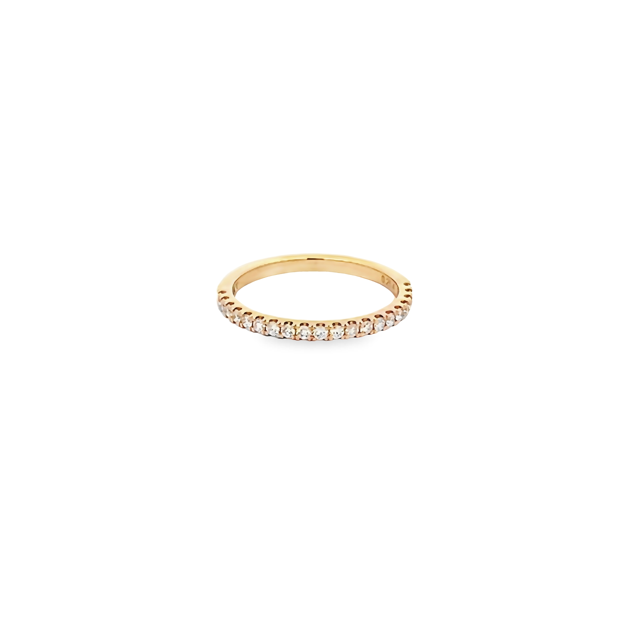 14k Yellow Gold Individual Prong Diamond Wedding Band