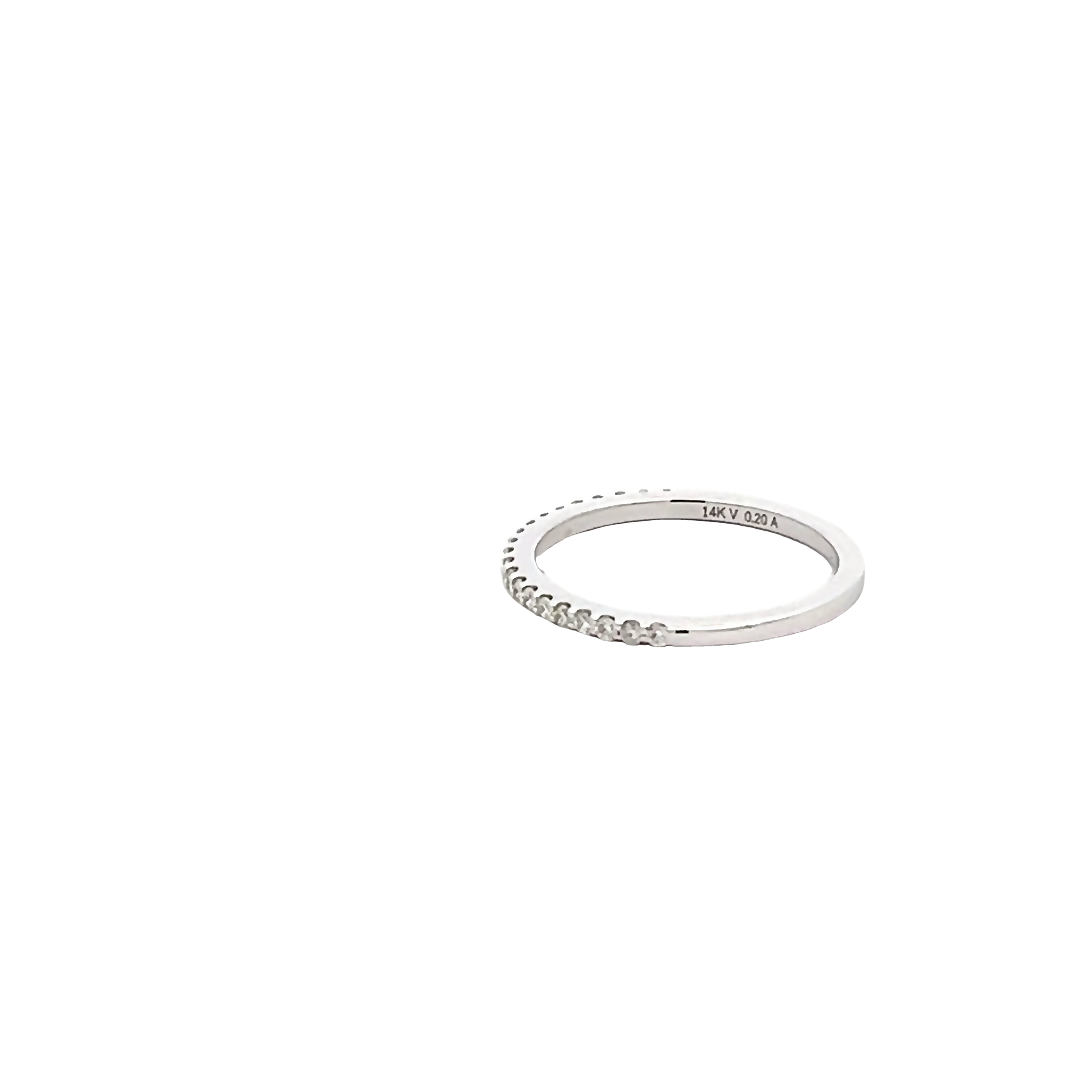 14k White Gold Diamond Wedding Band