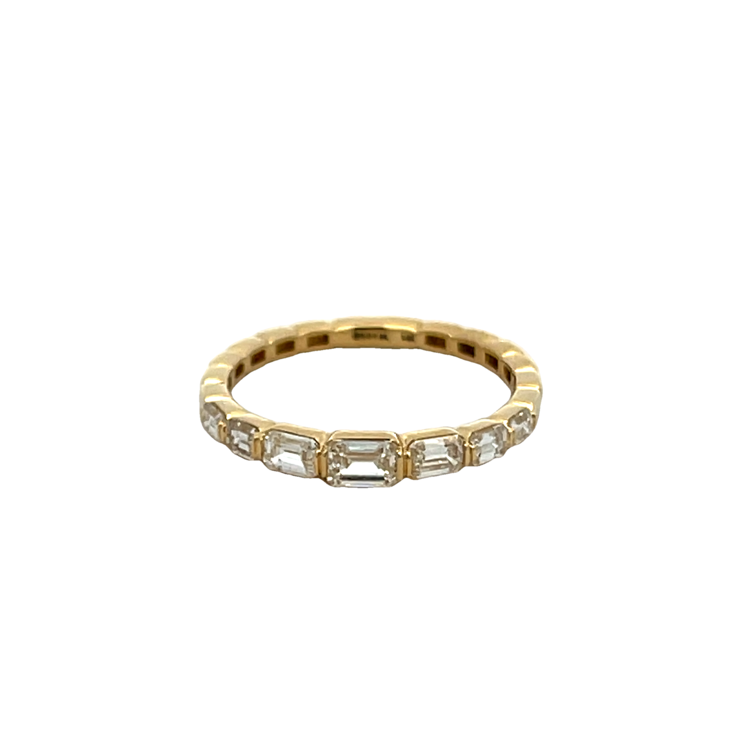 14k Yellow Gold Emerald-cut Diamond Wedding Band