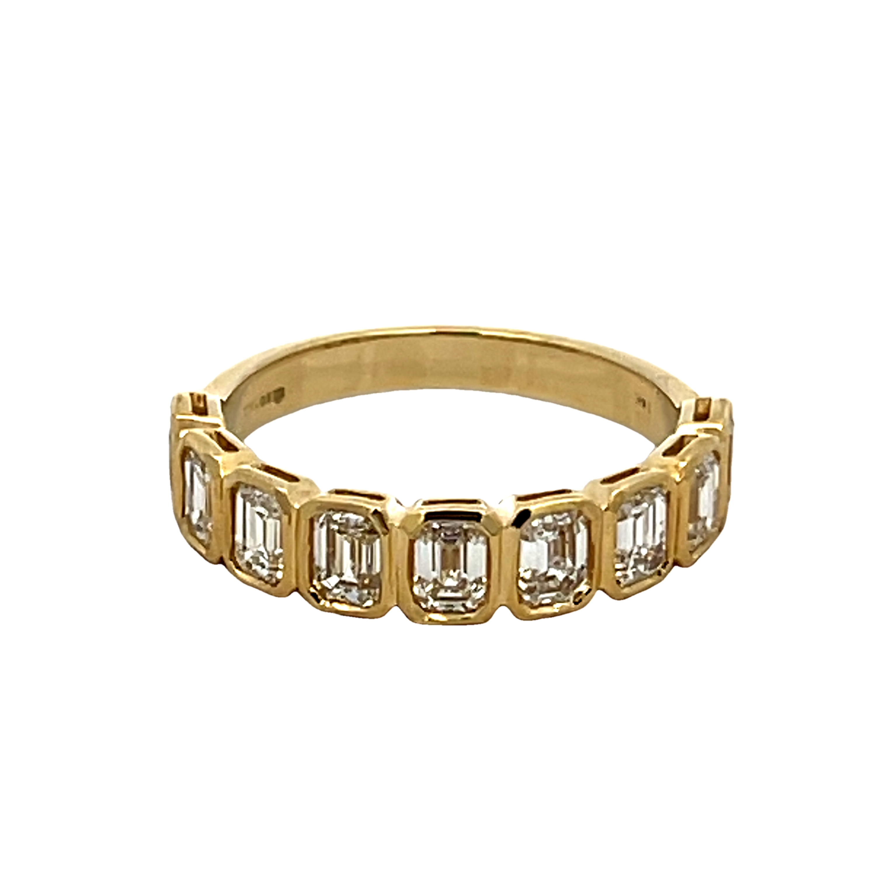 14k Yellow Gold Emerald-cut Diamond Wedding Band