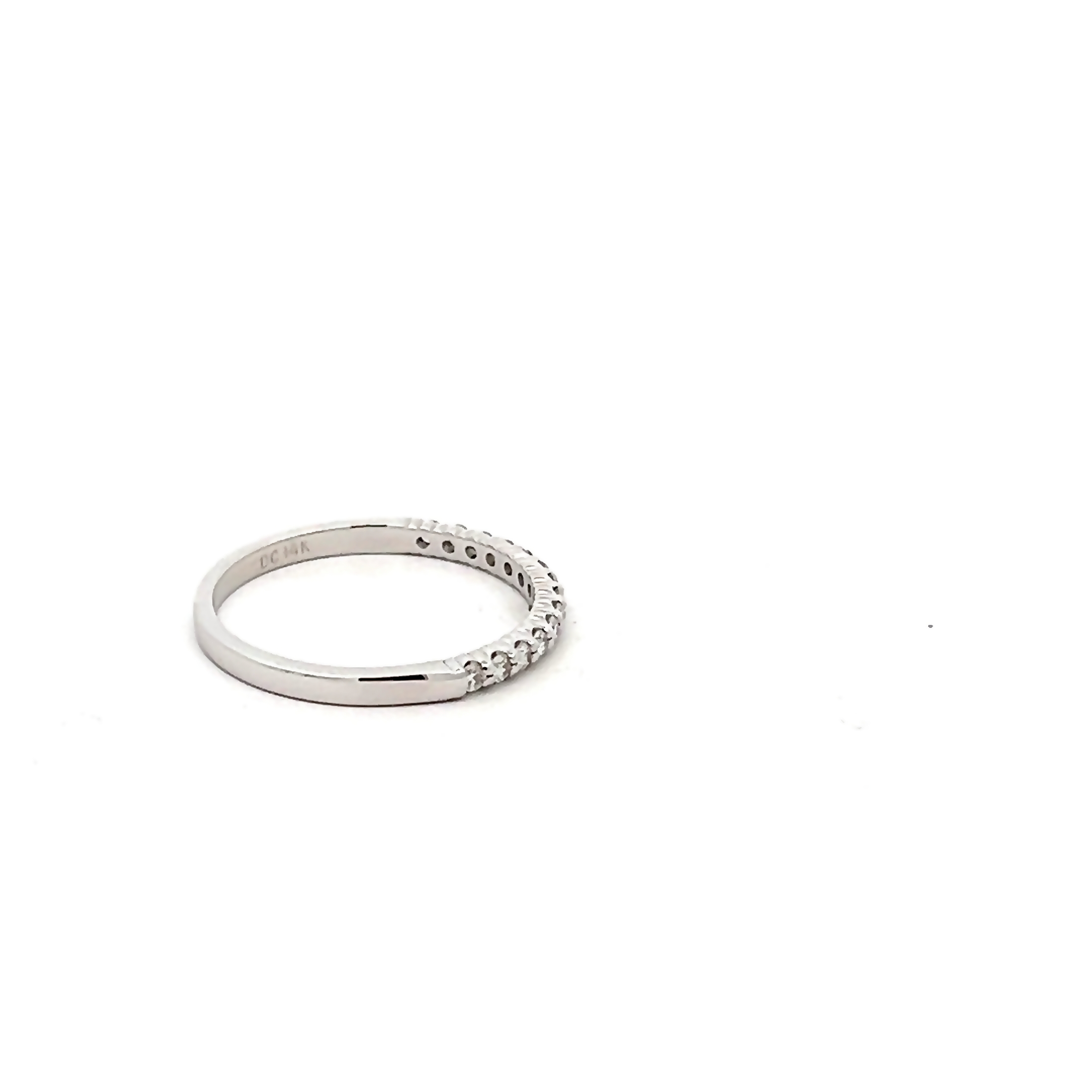 14k White Gold Diamond Wedding Band