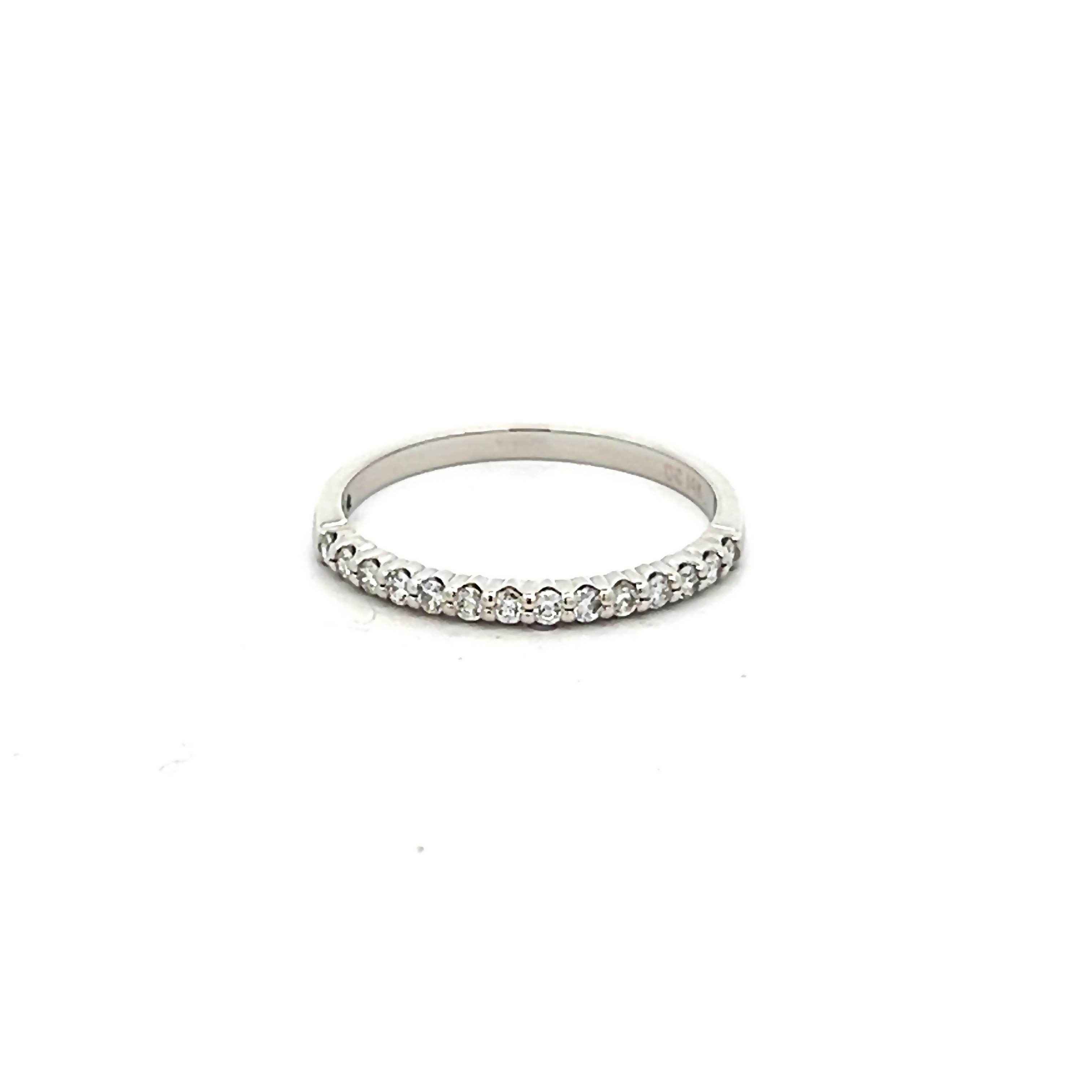 14k White Gold Diamond Wedding Band