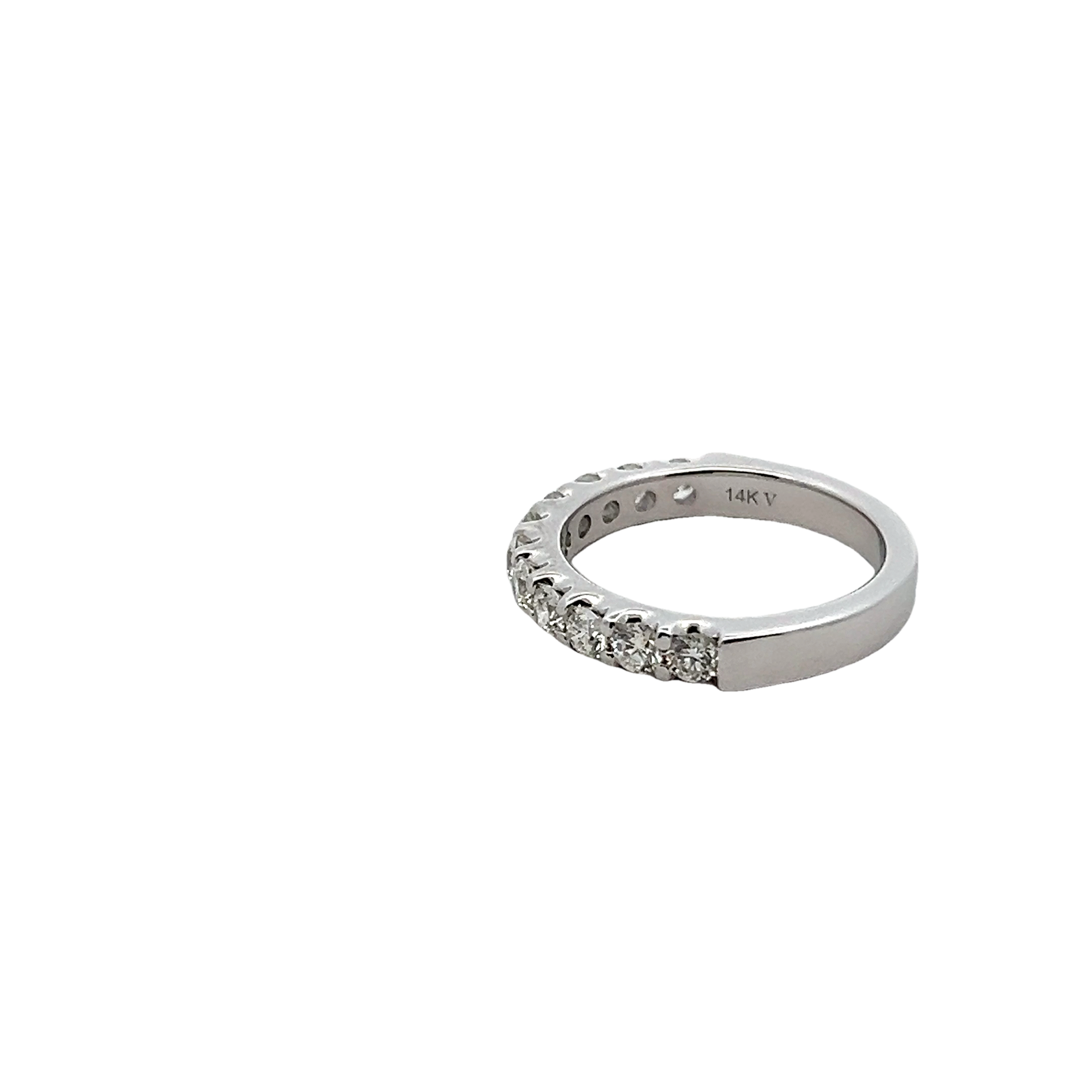 14k White Gold Diamond Wedding Band