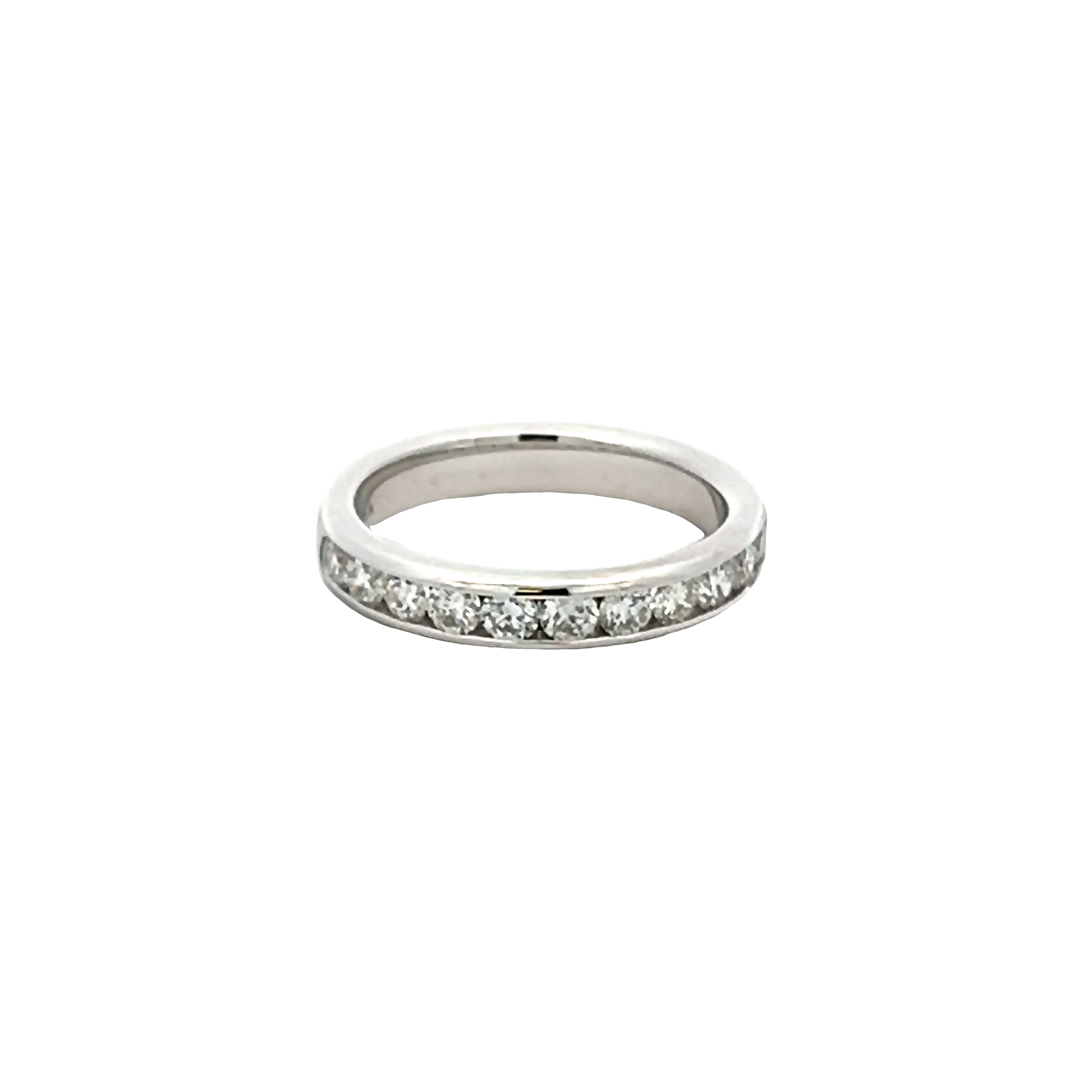 14k White Gold Channel Set Diamond Wedding Band