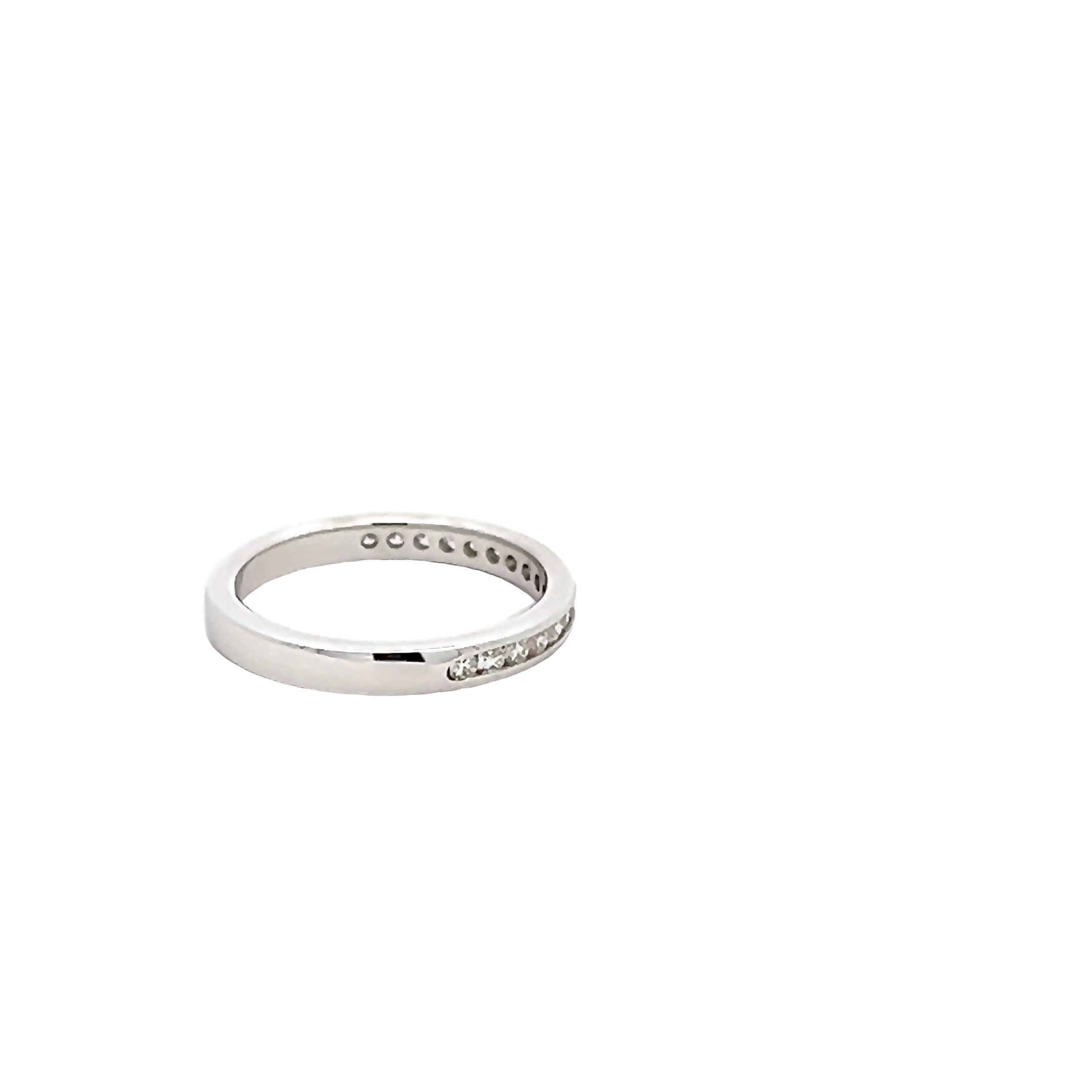 14k White Gold Channel Set Diamond Wedding Band