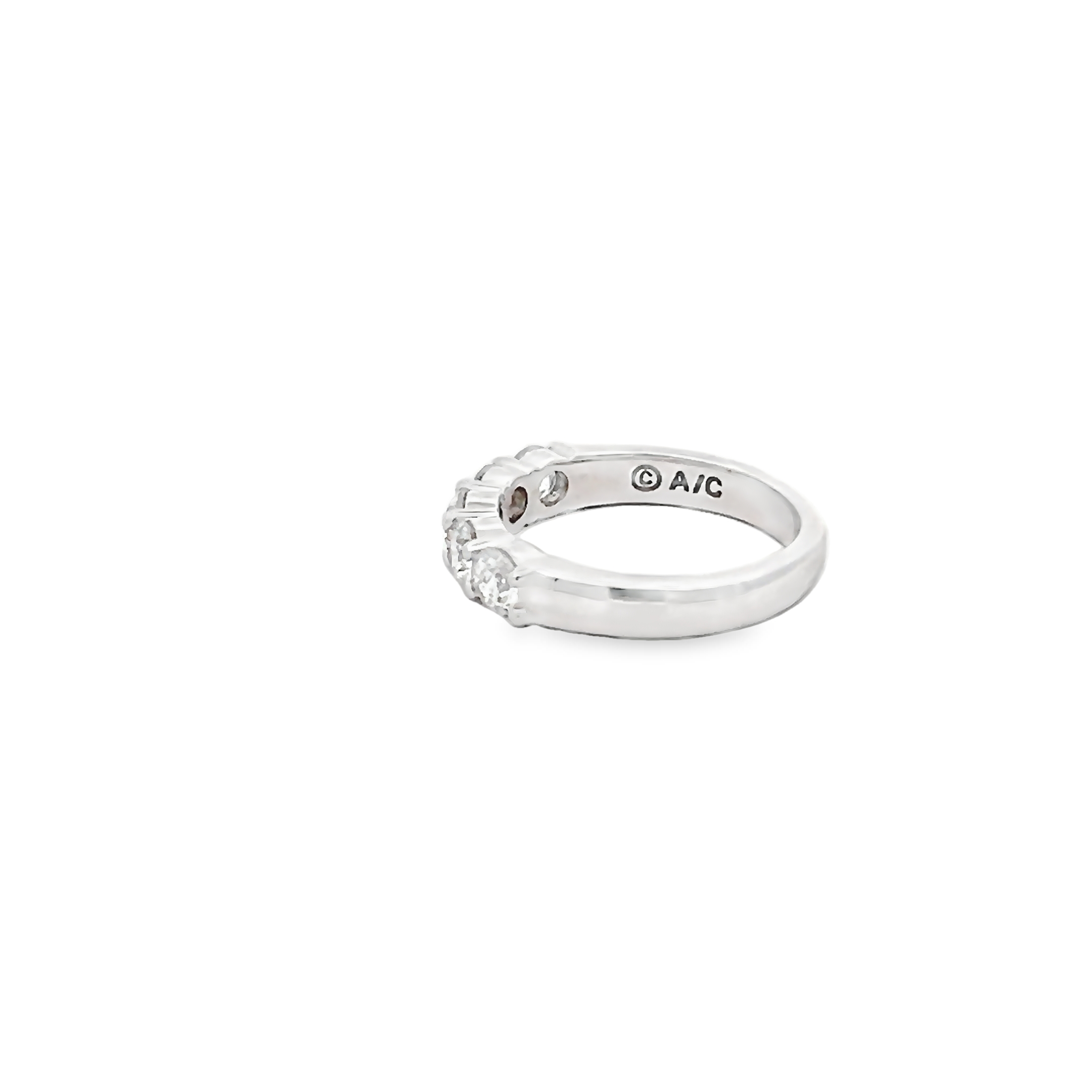 14k White Gold Five Diamond Ring