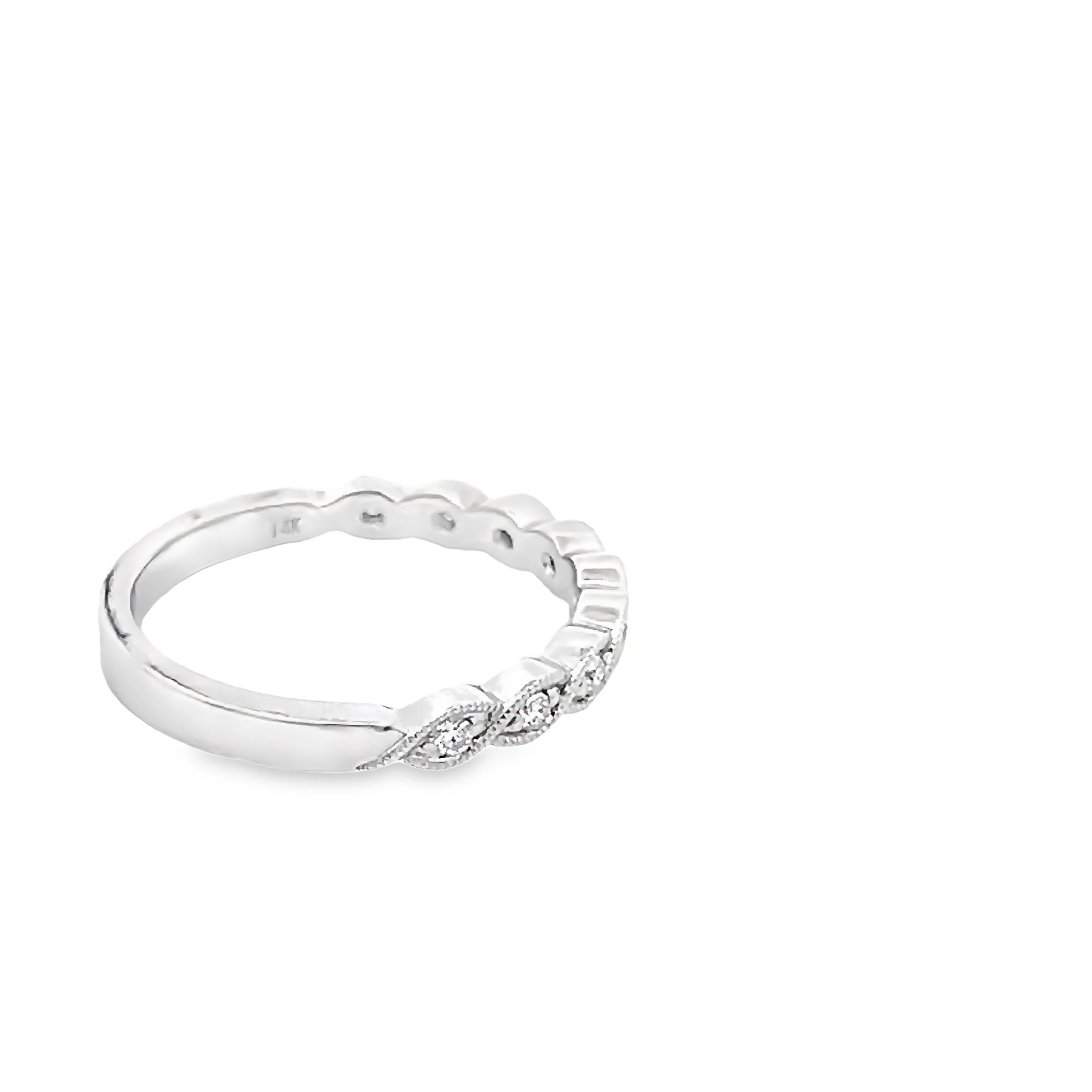 14k White Gold Diamond Wedding Band