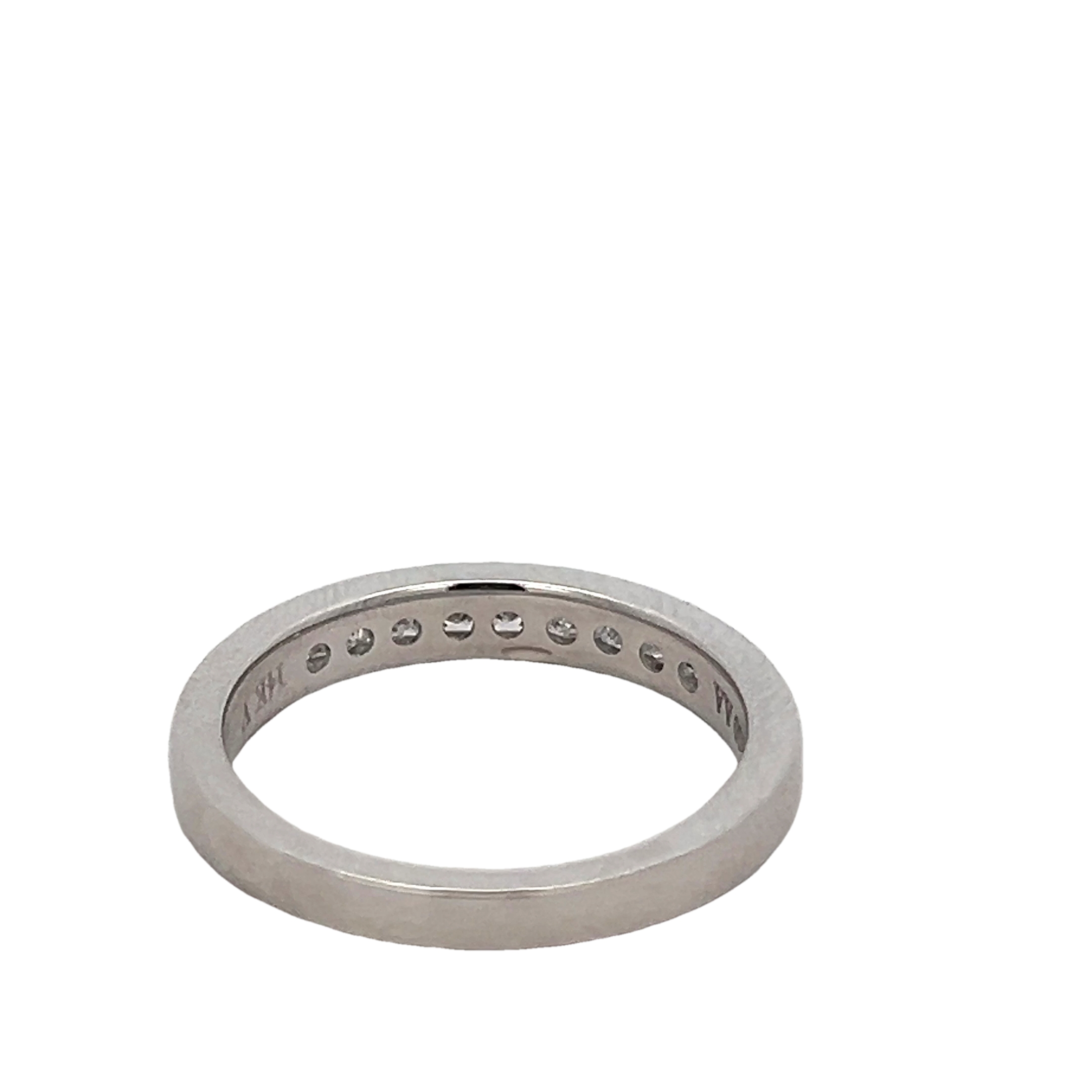 14k White Gold Channel Set Diamond Wedding Band