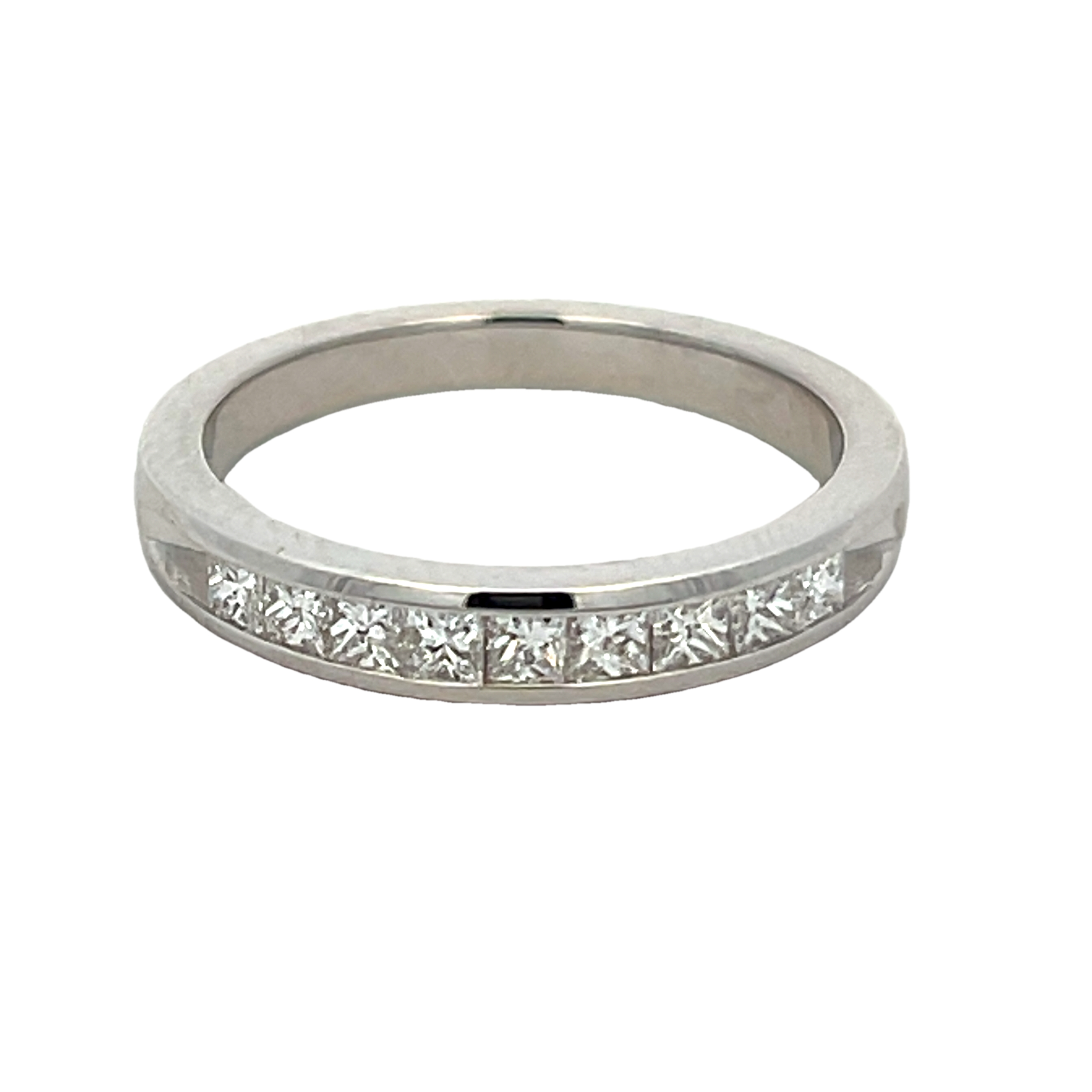 14k White Gold Channel Set Diamond Wedding Band