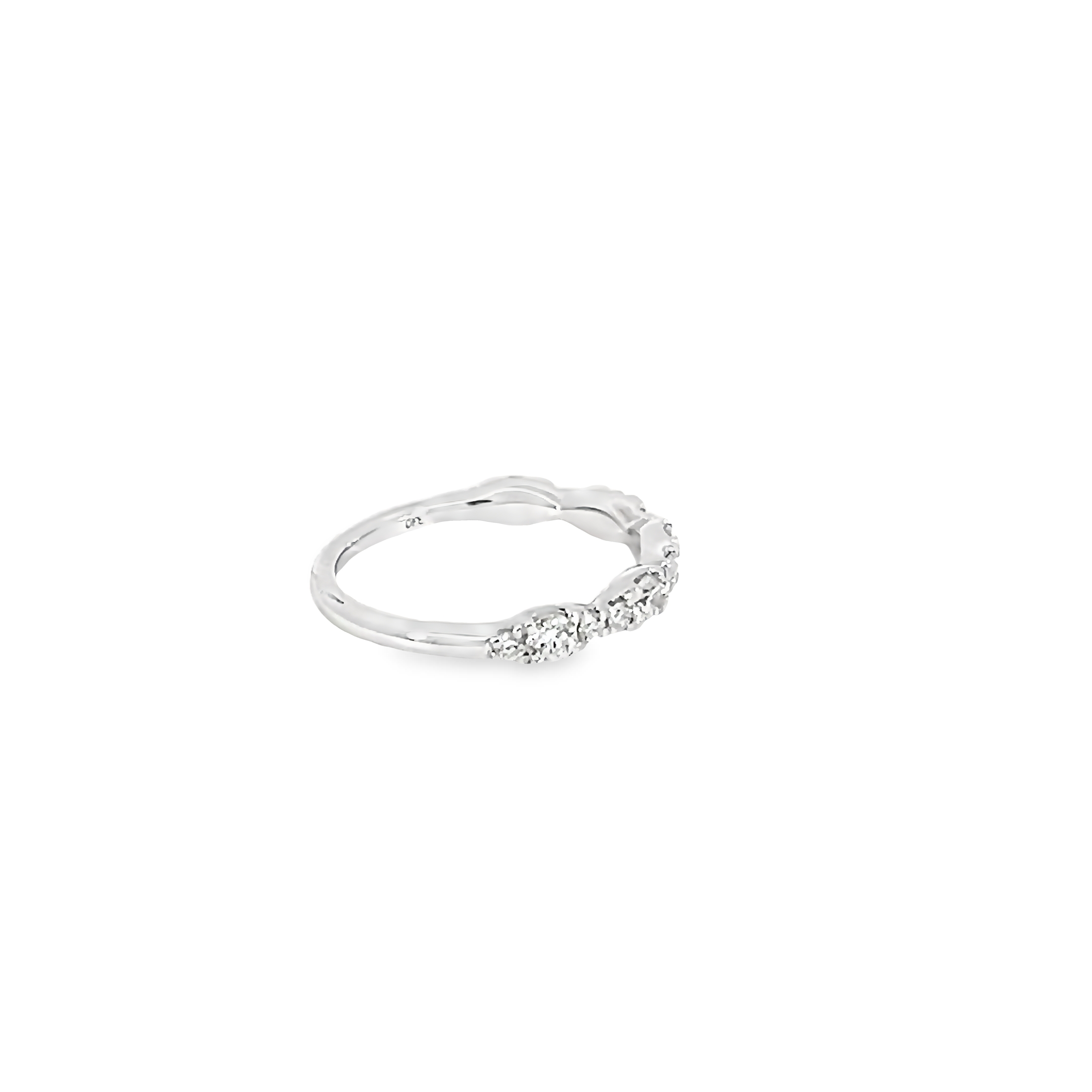 14k White Gold Diamond Wedding Band