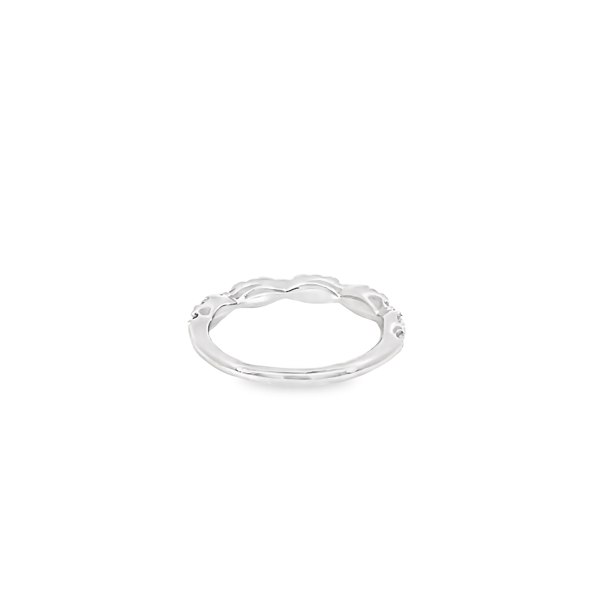 14k White Gold Diamond Wedding Band