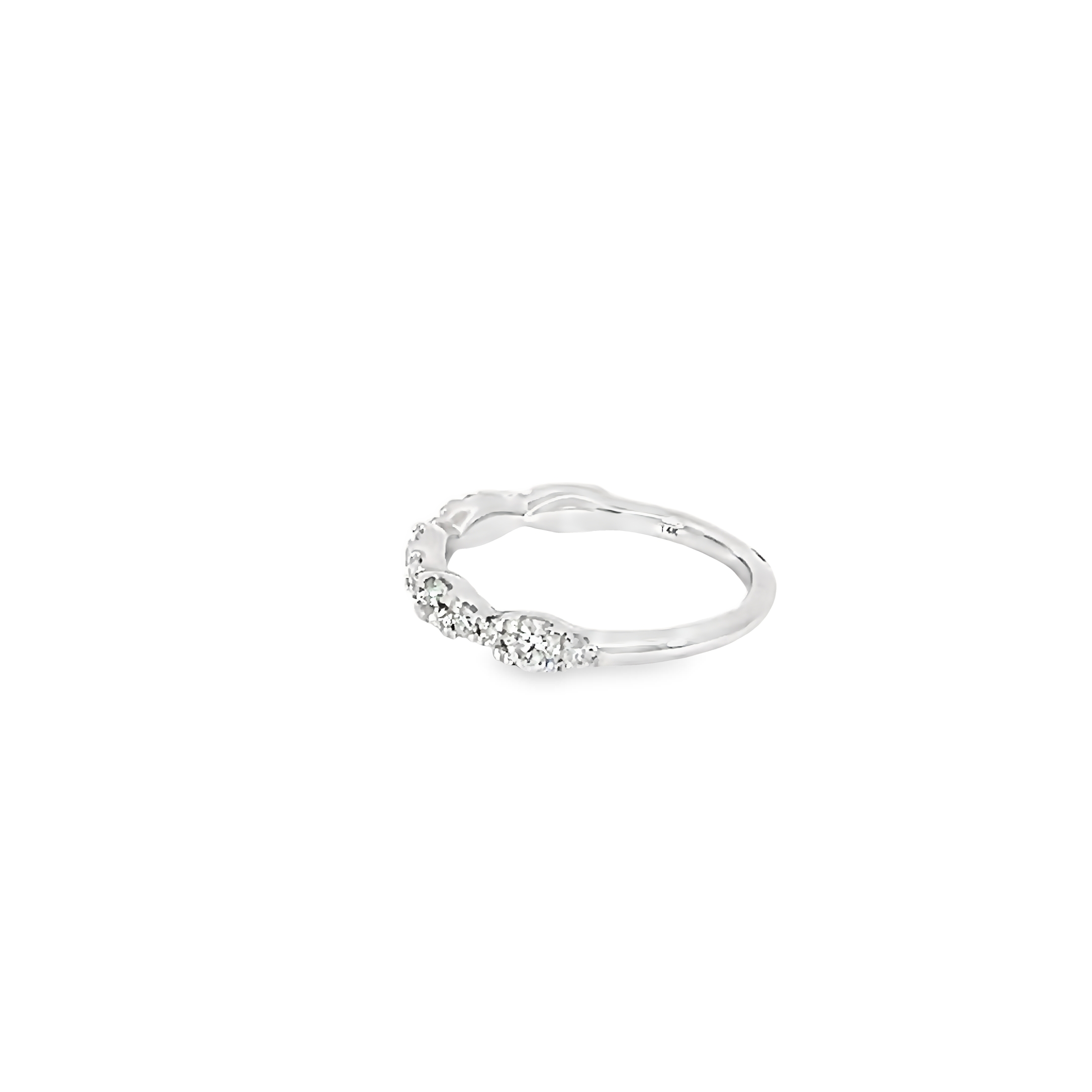 14k White Gold Diamond Wedding Band