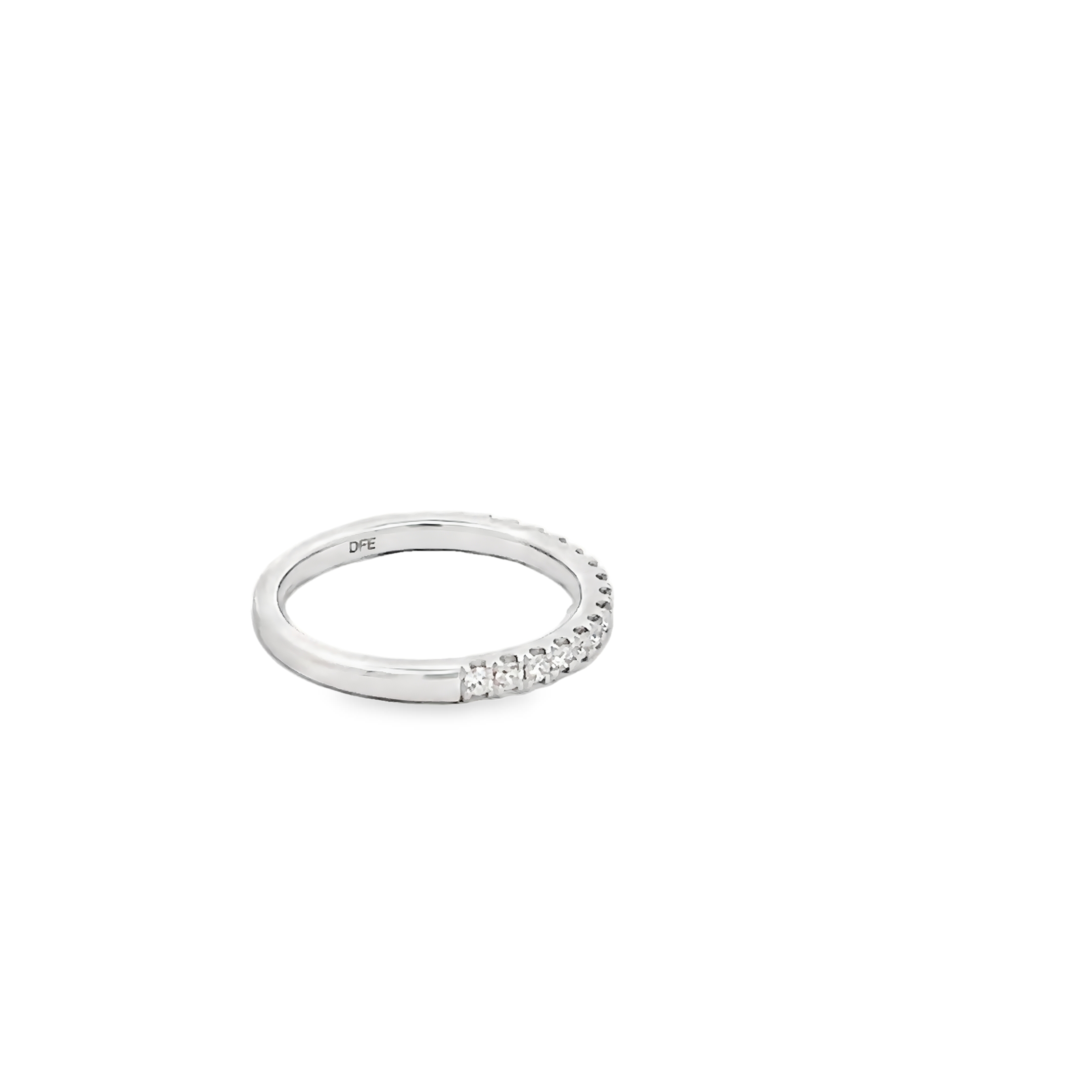 14k White Gold Individual Prong Diamond Wedding Band