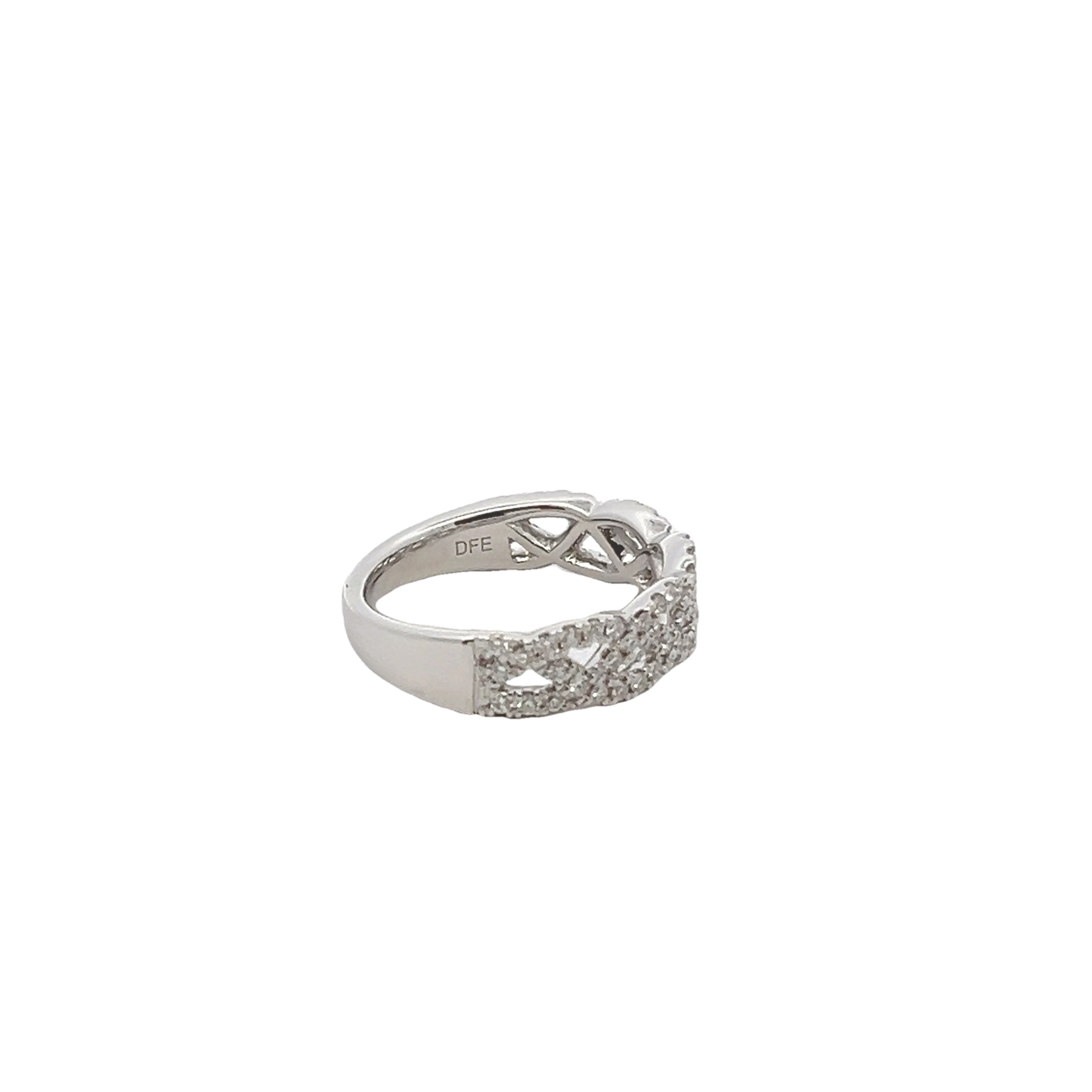 14k White Gold Diamond Twist Wedding Band