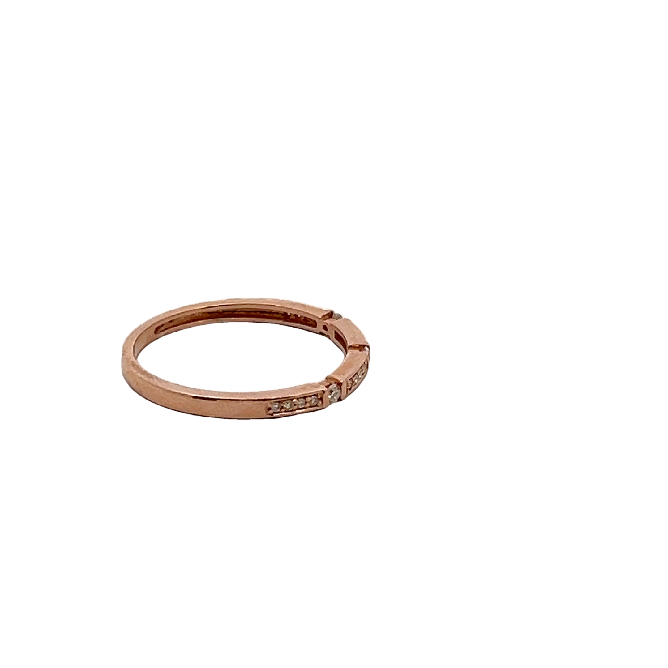 14k Rose Gold Diamond Wedding Band