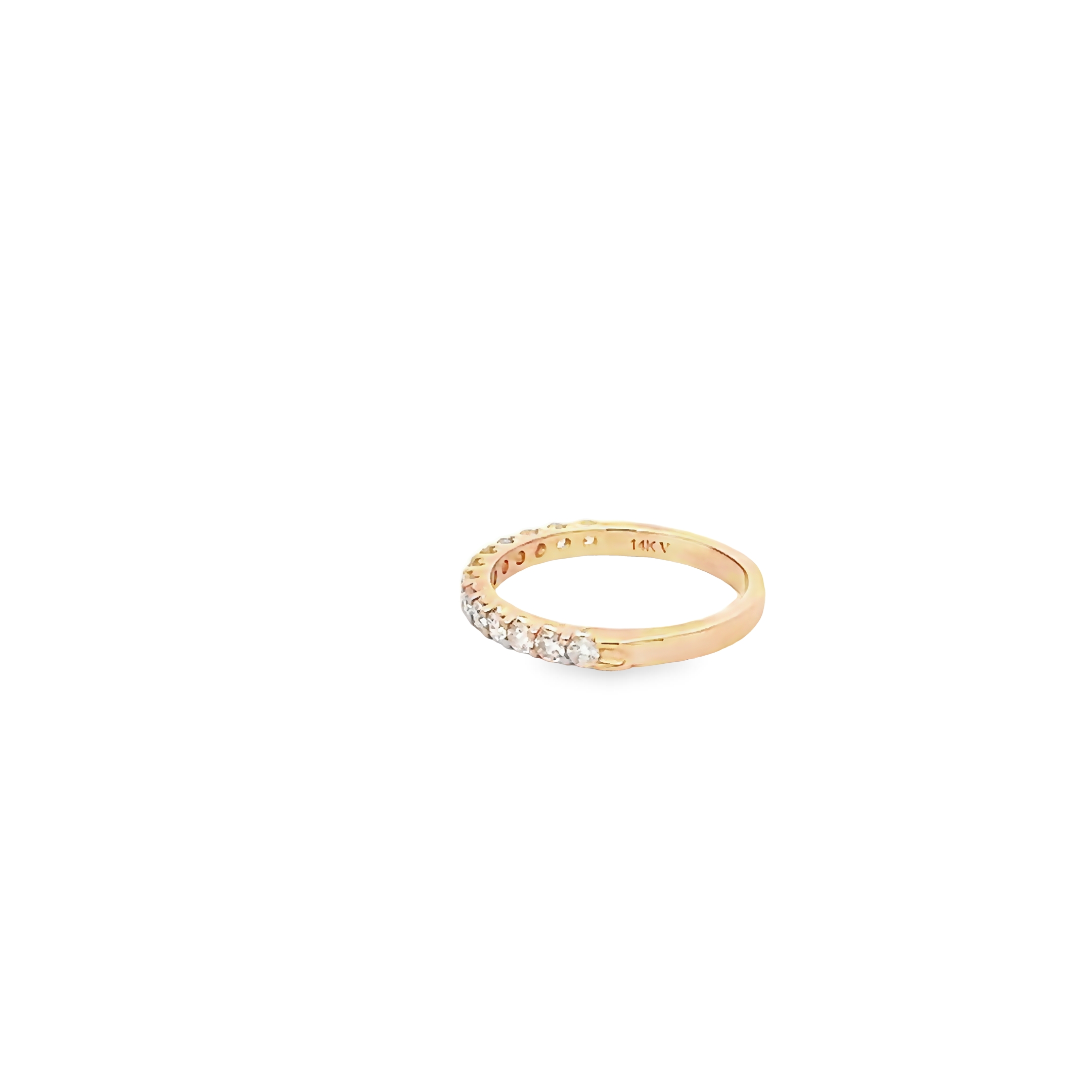 14k Yellow Gold Individual Prong Diamond Wedding Band