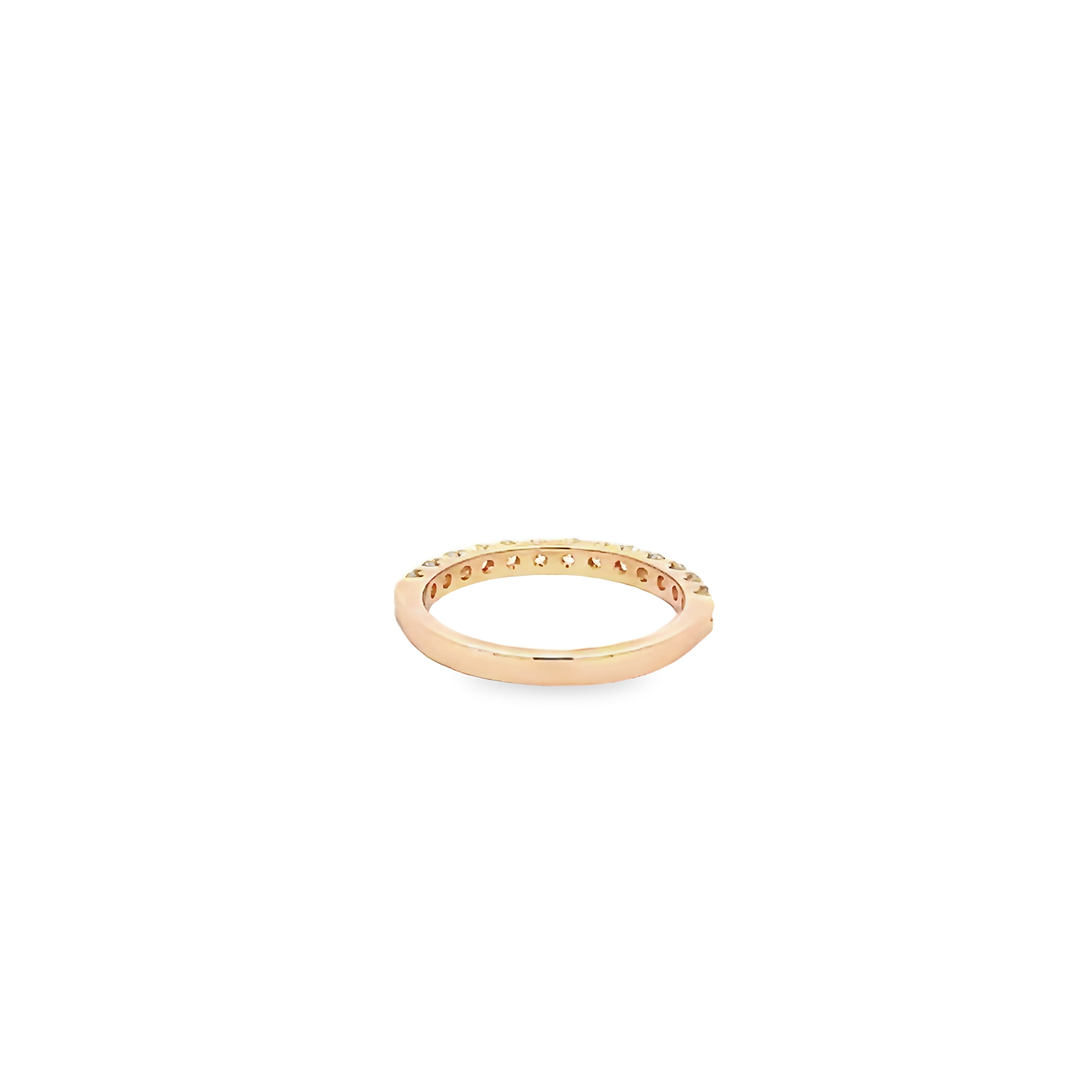 14k Yellow Gold Individual Prong Diamond Wedding Band