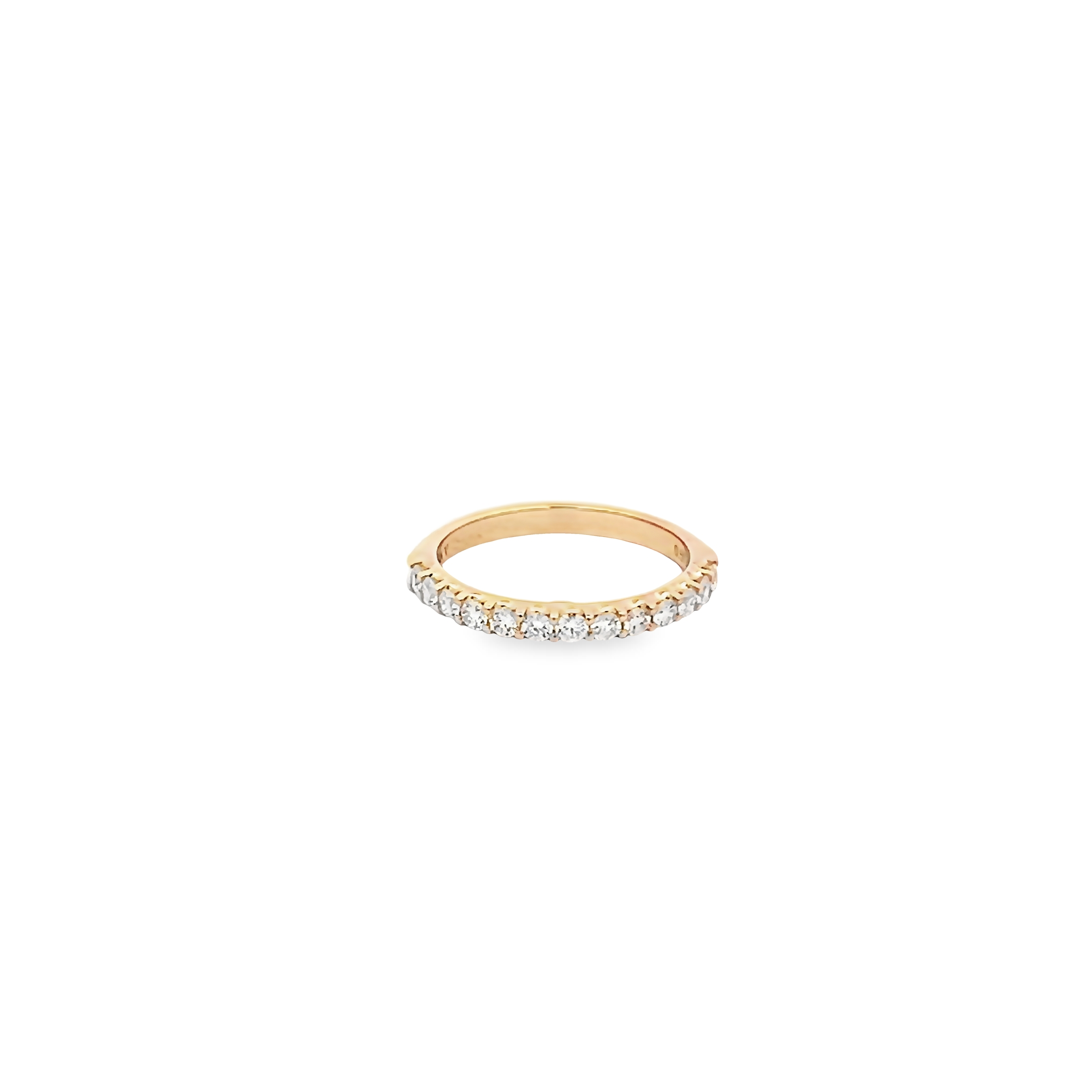 14k Yellow Gold Individual Prong Diamond Wedding Band