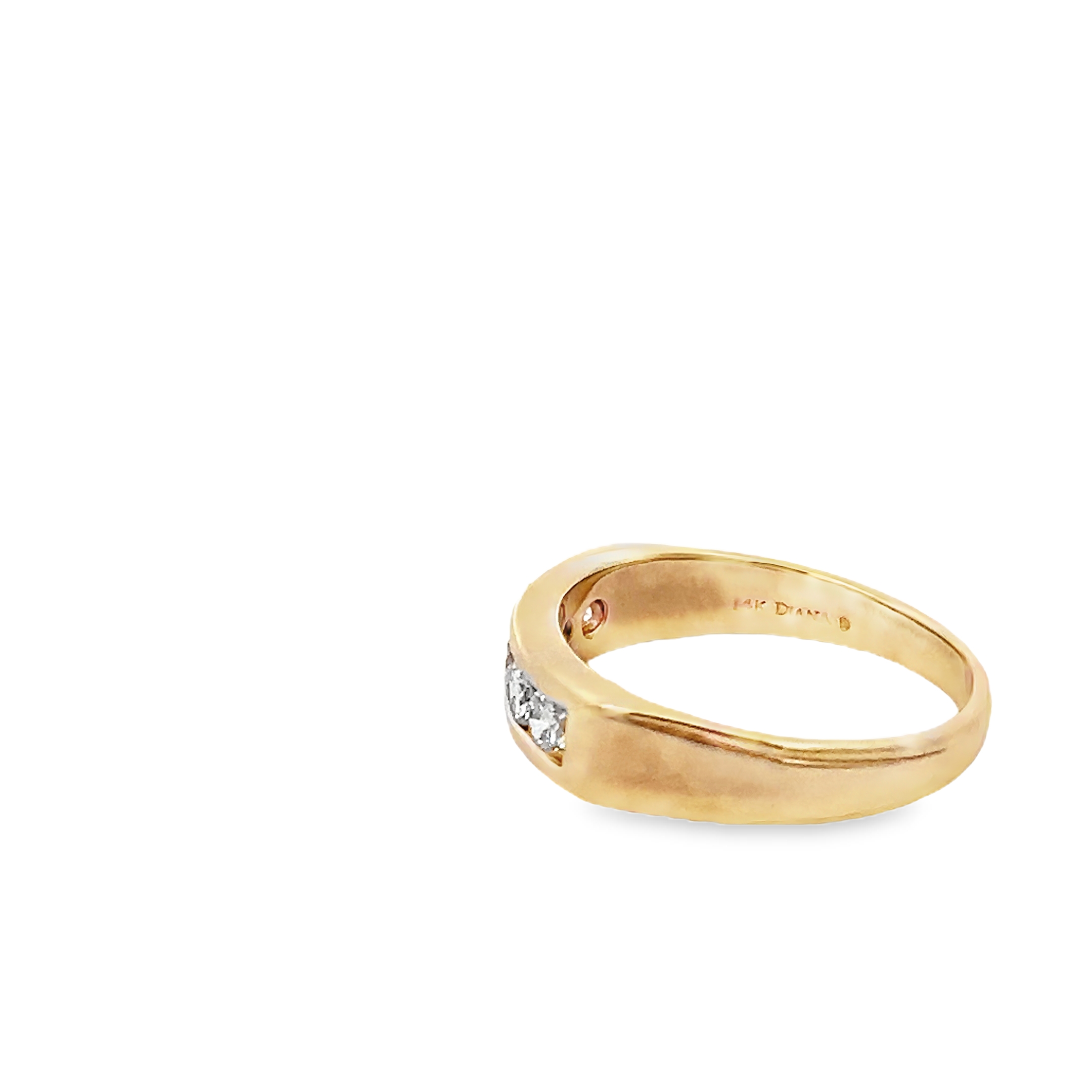 14kk Yellow Gold Diamond Wedding Band