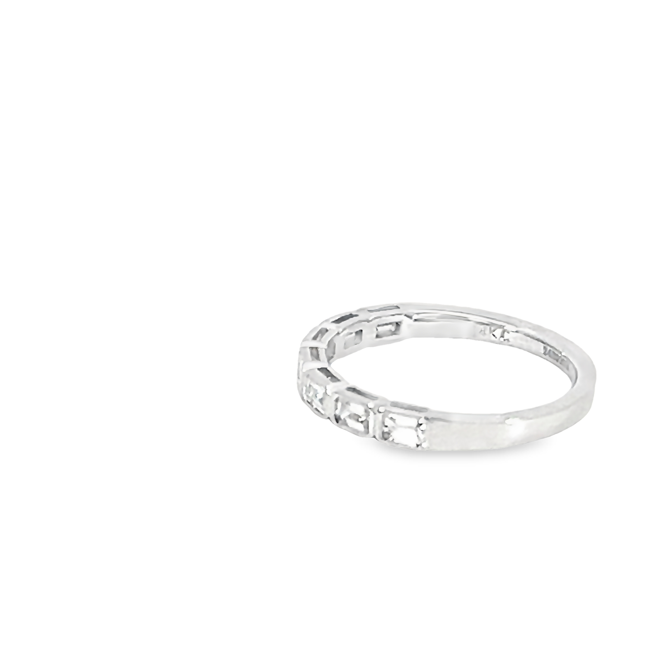 14k White Gold Diamond Band