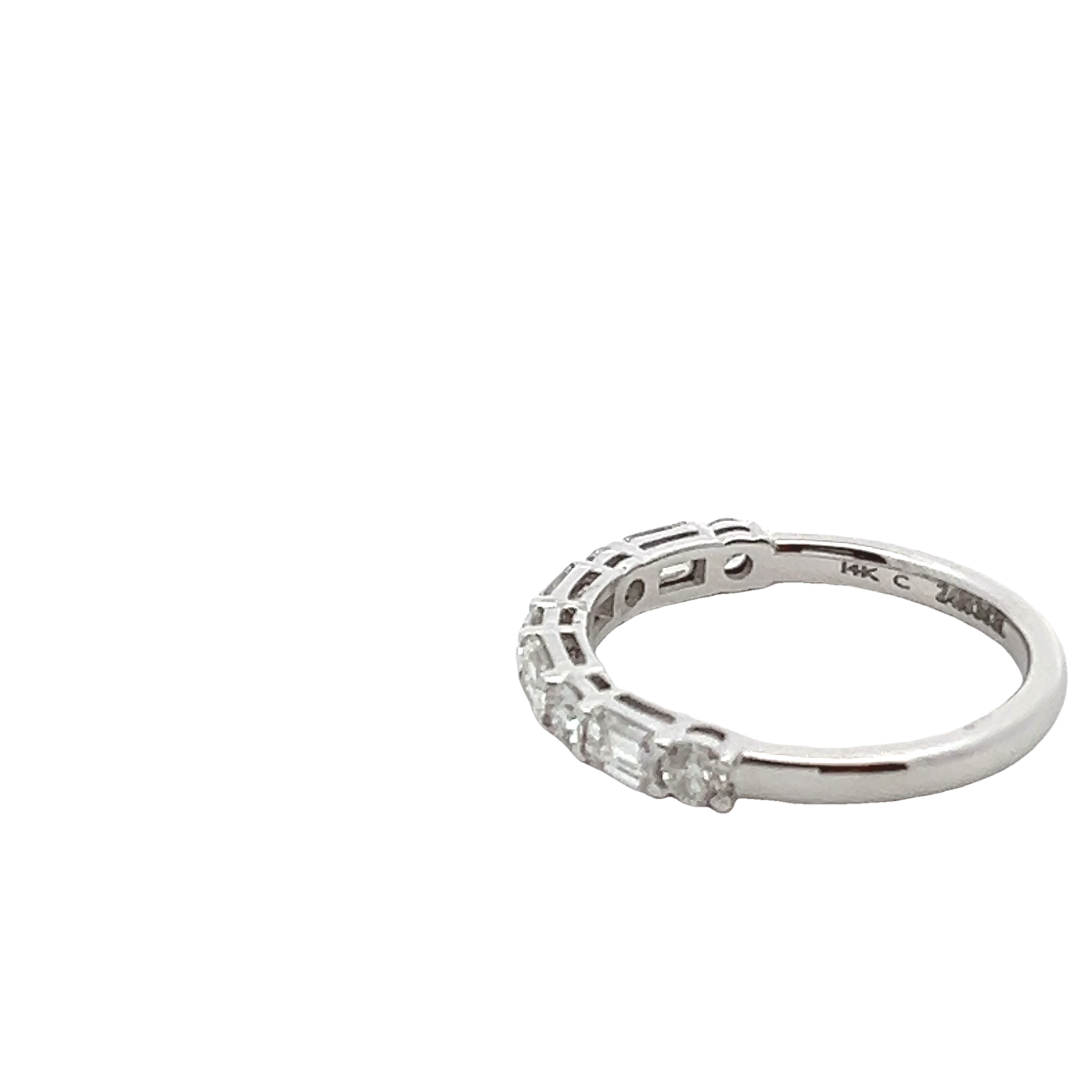 14k White Gold Diamond Band