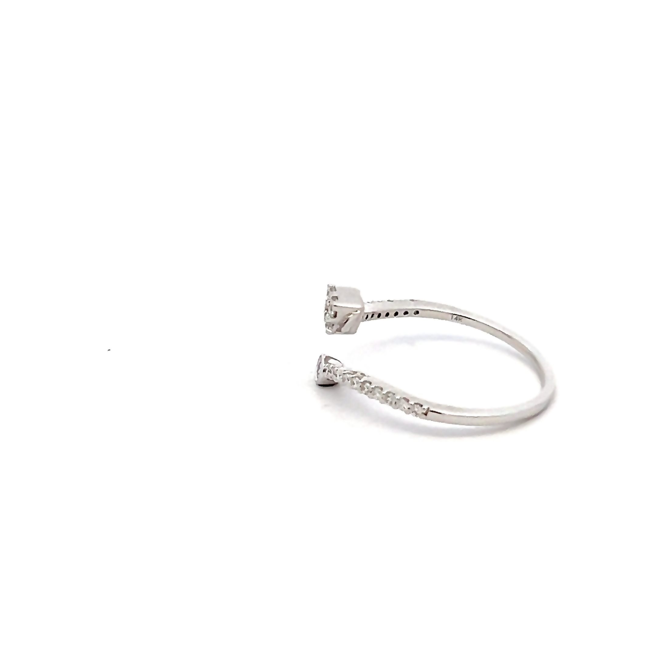 14k White Gold Diamond Free Form Ring