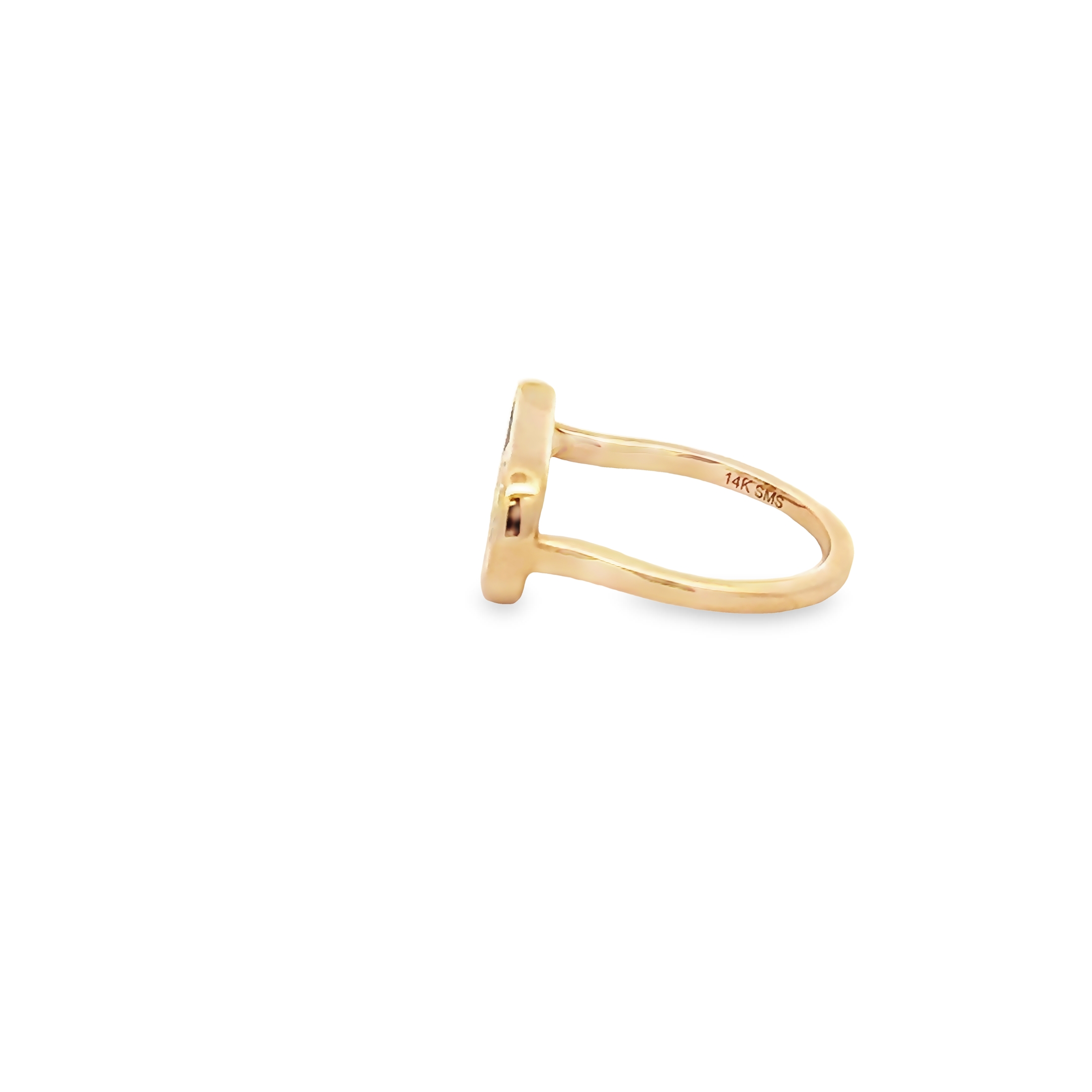 14k Yellow Gold Geometric Diamond Fashion Ring