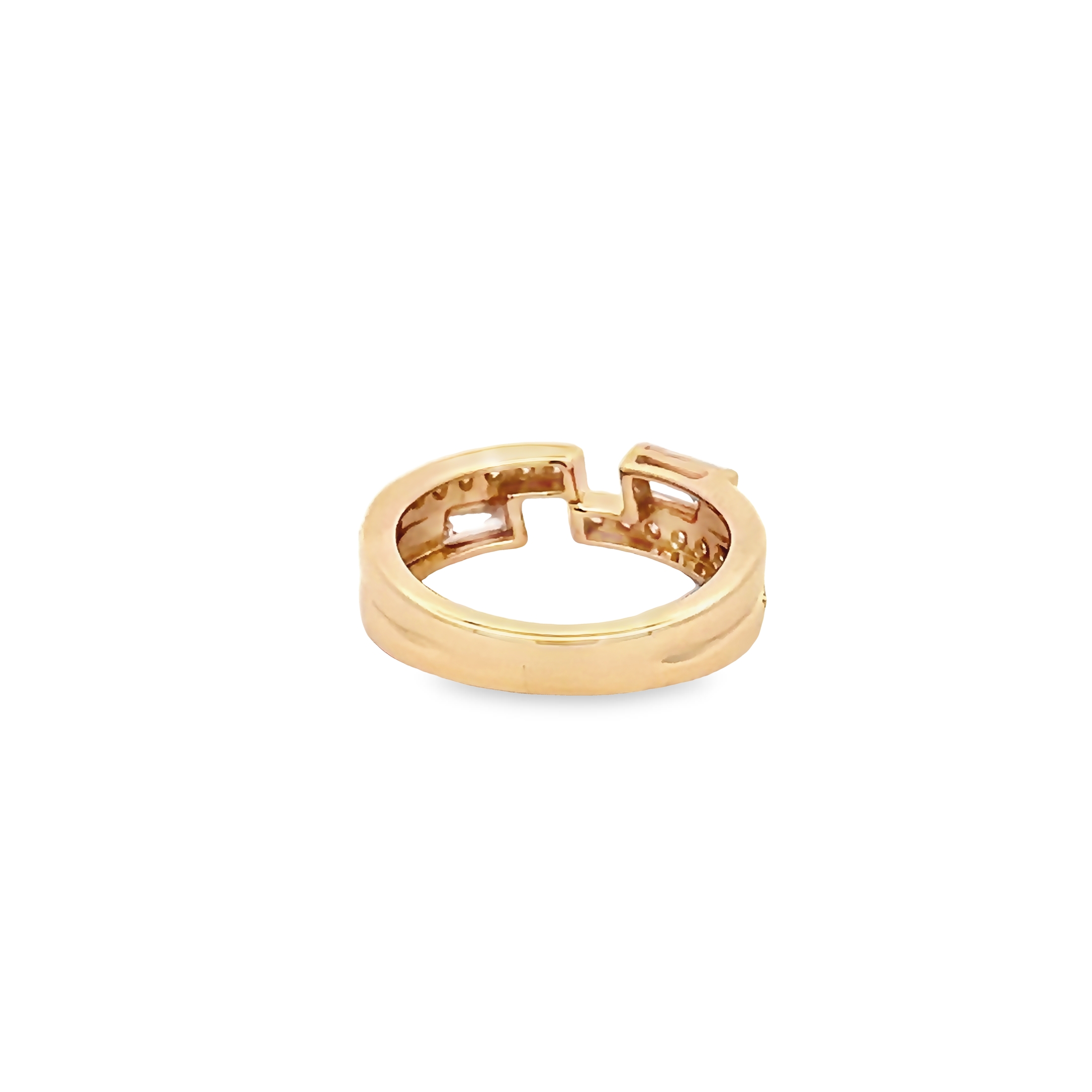 14k Yellow Gold Geometric Style Diamond Ring