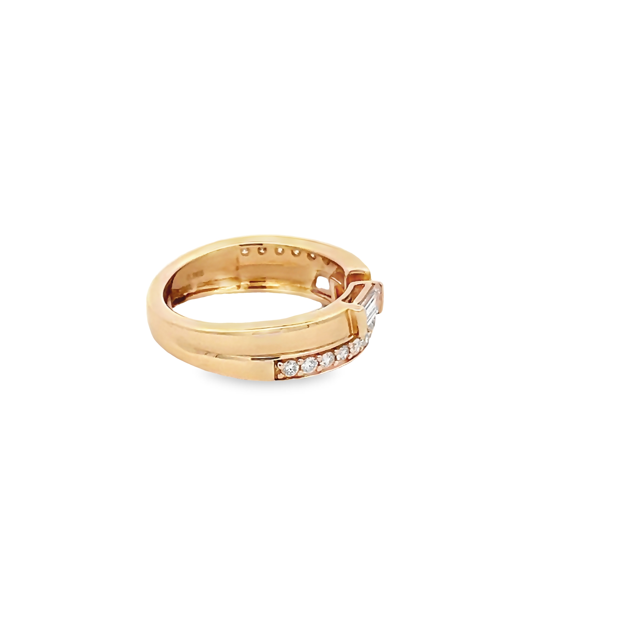 14k Yellow Gold Geometric Style Diamond Ring