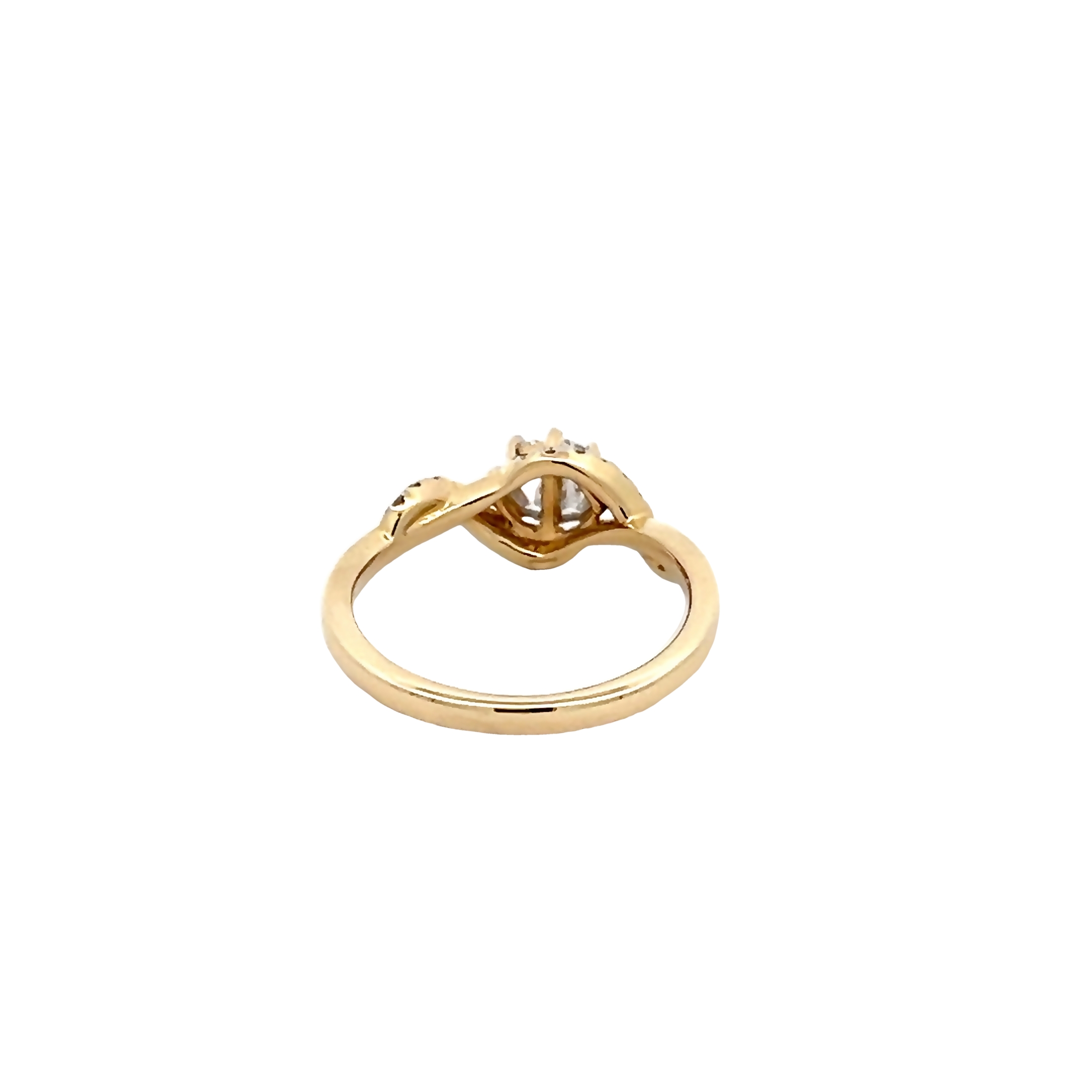 14k Yellow Gold Free Form Diamond Ring