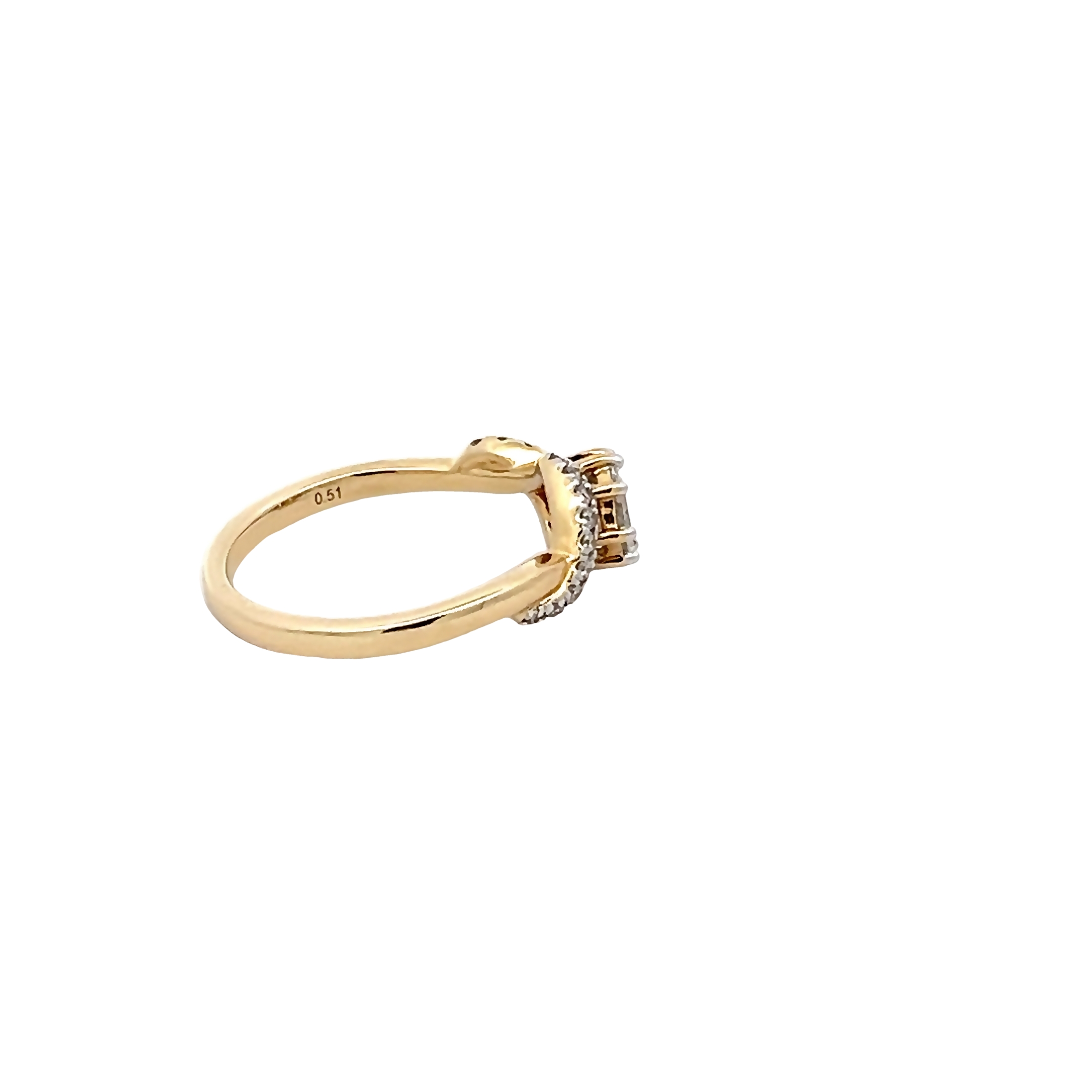 14k Yellow Gold Free Form Diamond Ring