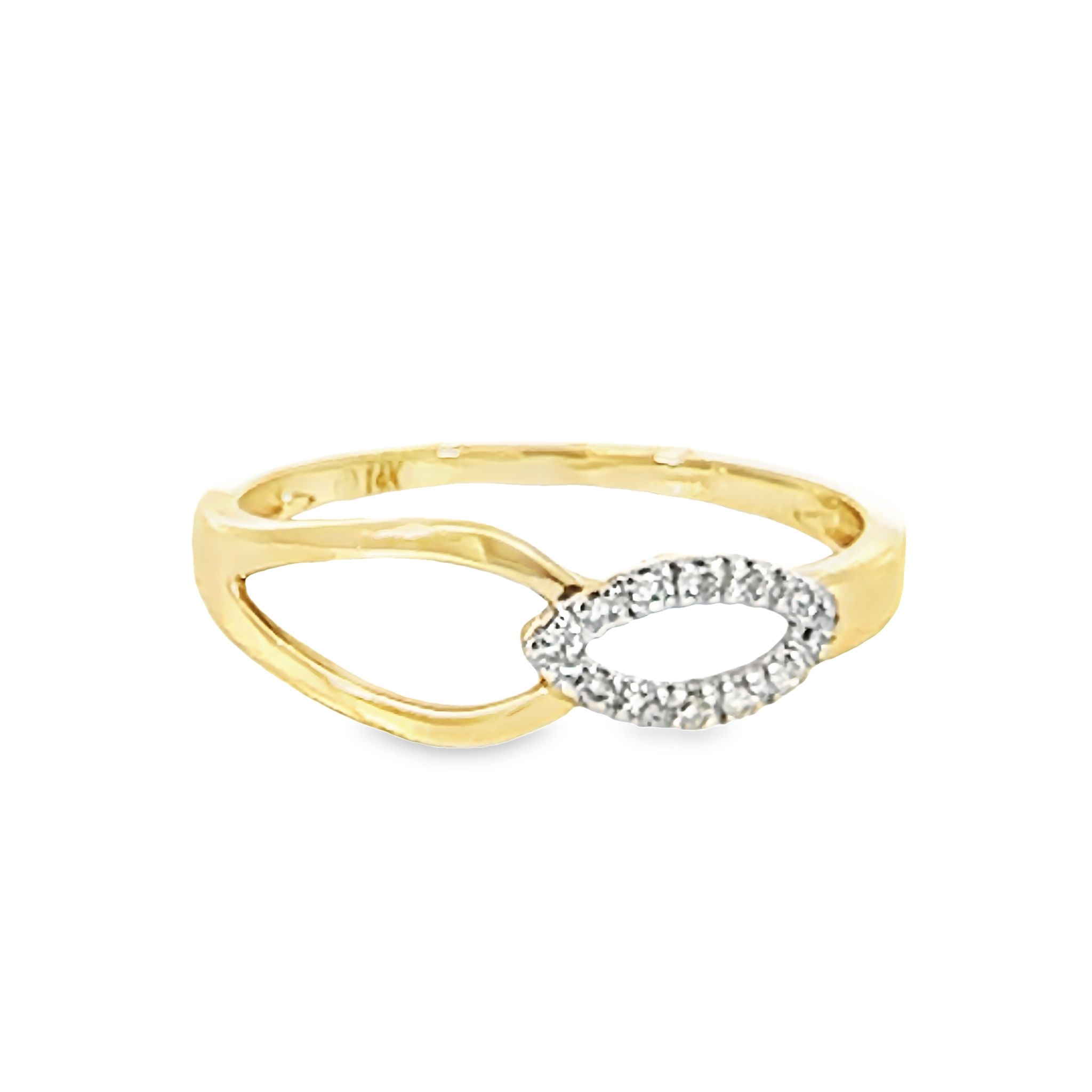 14k Yellow Gold Diamond Fashion Ring