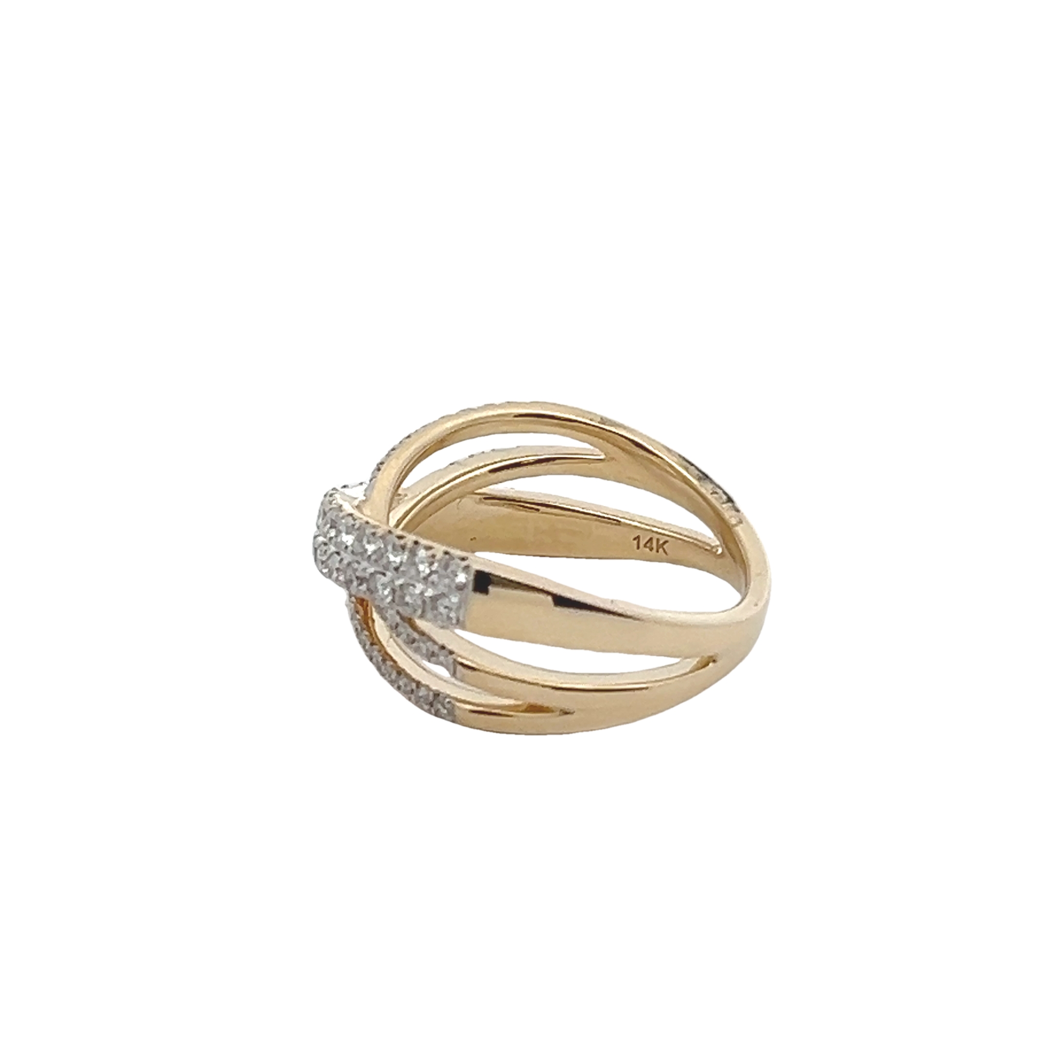 14k Yellow Gold Diamond Wrap Fashion Ring