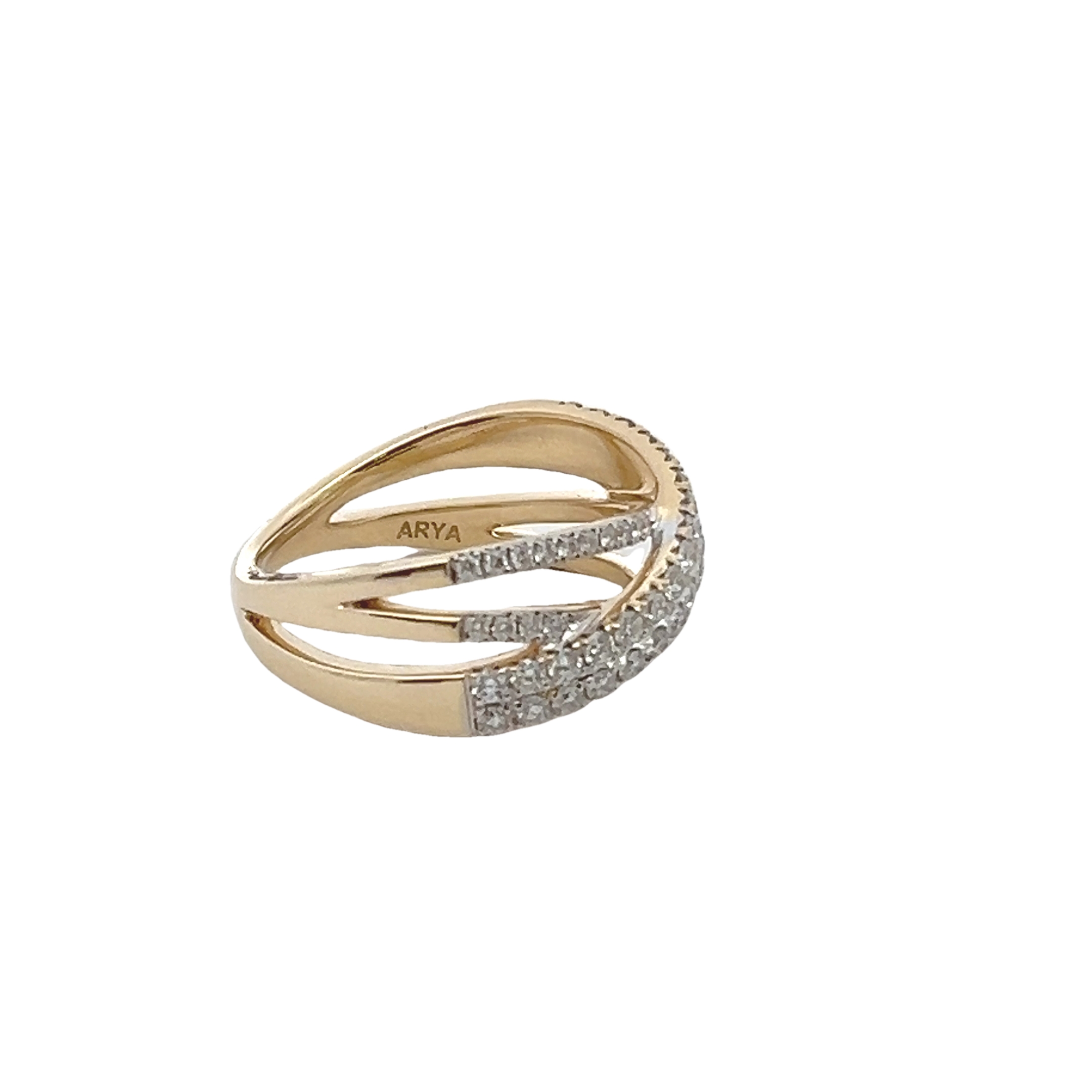 14k Yellow Gold Diamond Wrap Fashion Ring