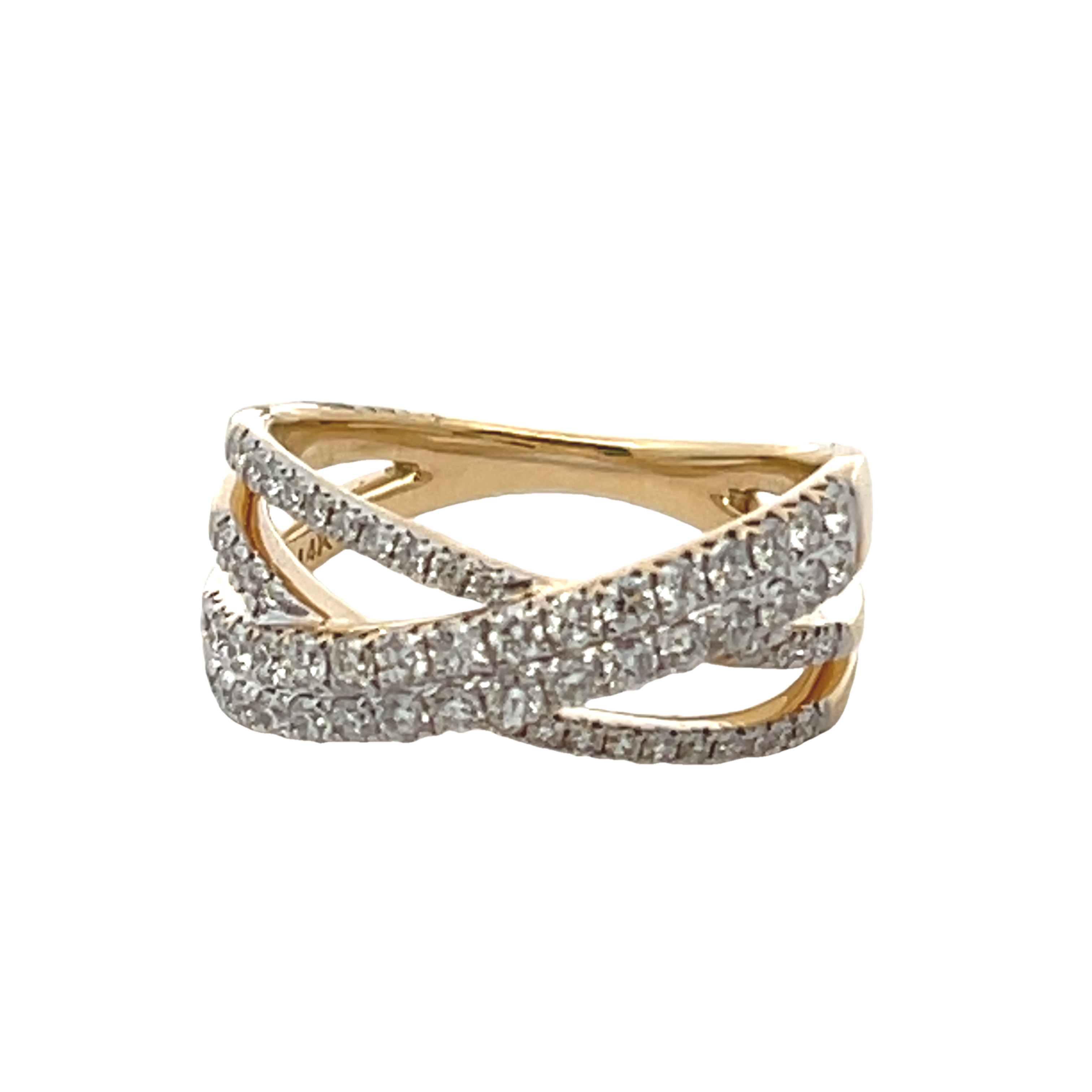 14k Yellow Gold Diamond Wrap Fashion Ring