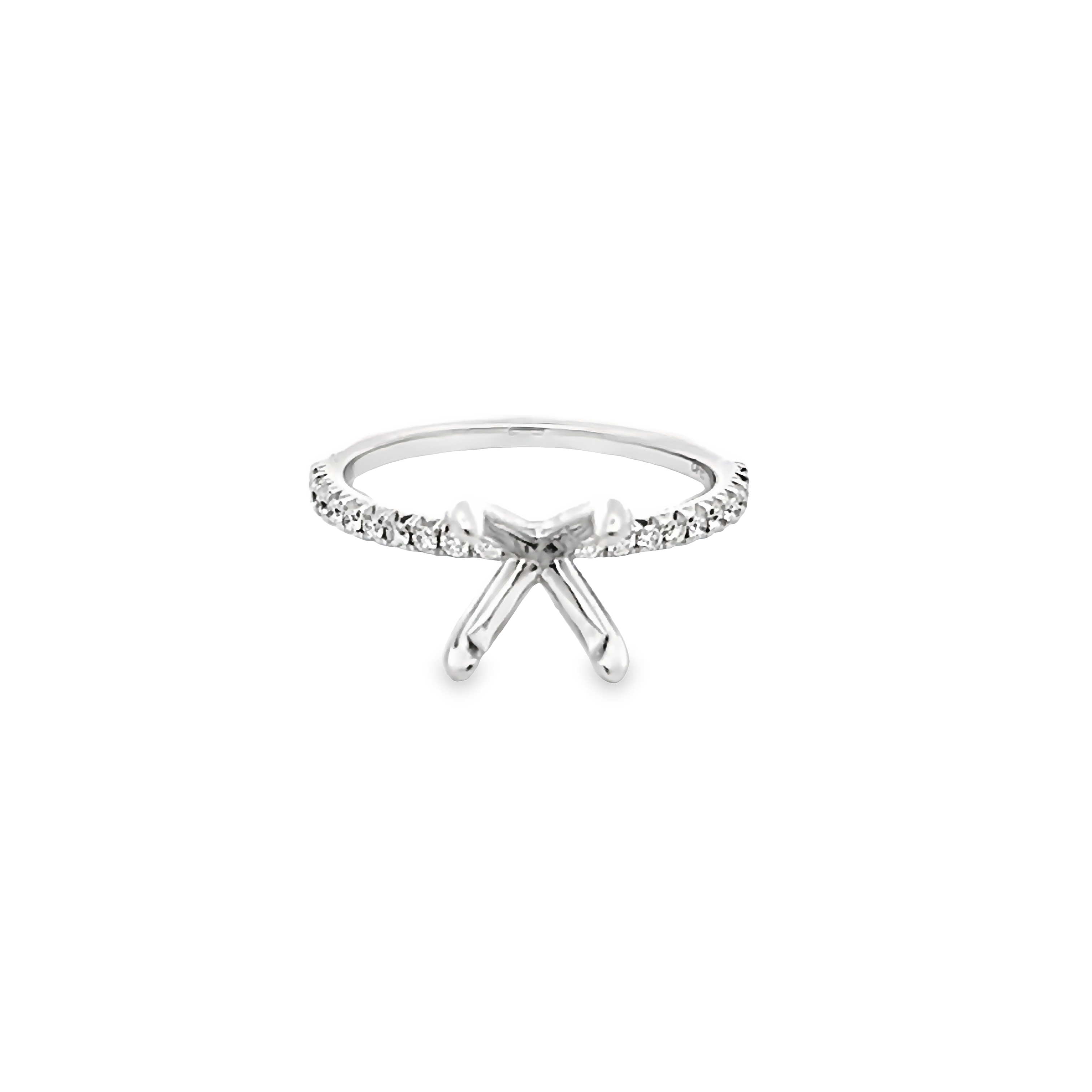 14k White Gold Diamond Semi-mount Engagement Ring