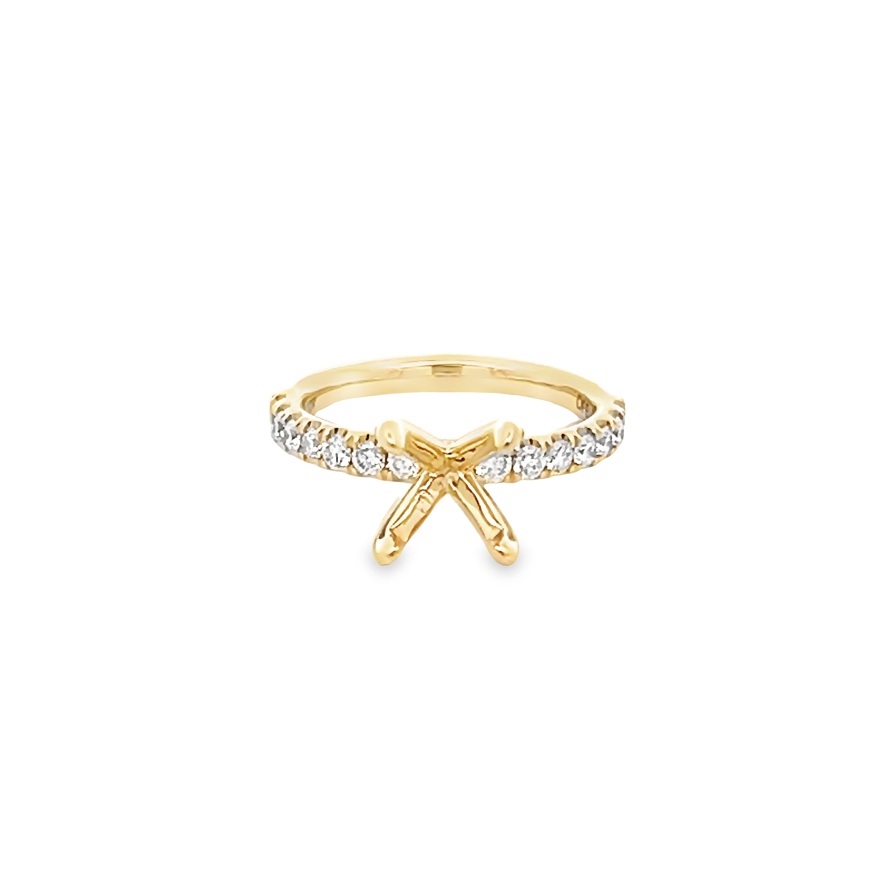 14k Yellow Gold .50tw Diamond Semi-mount Engagement Ring