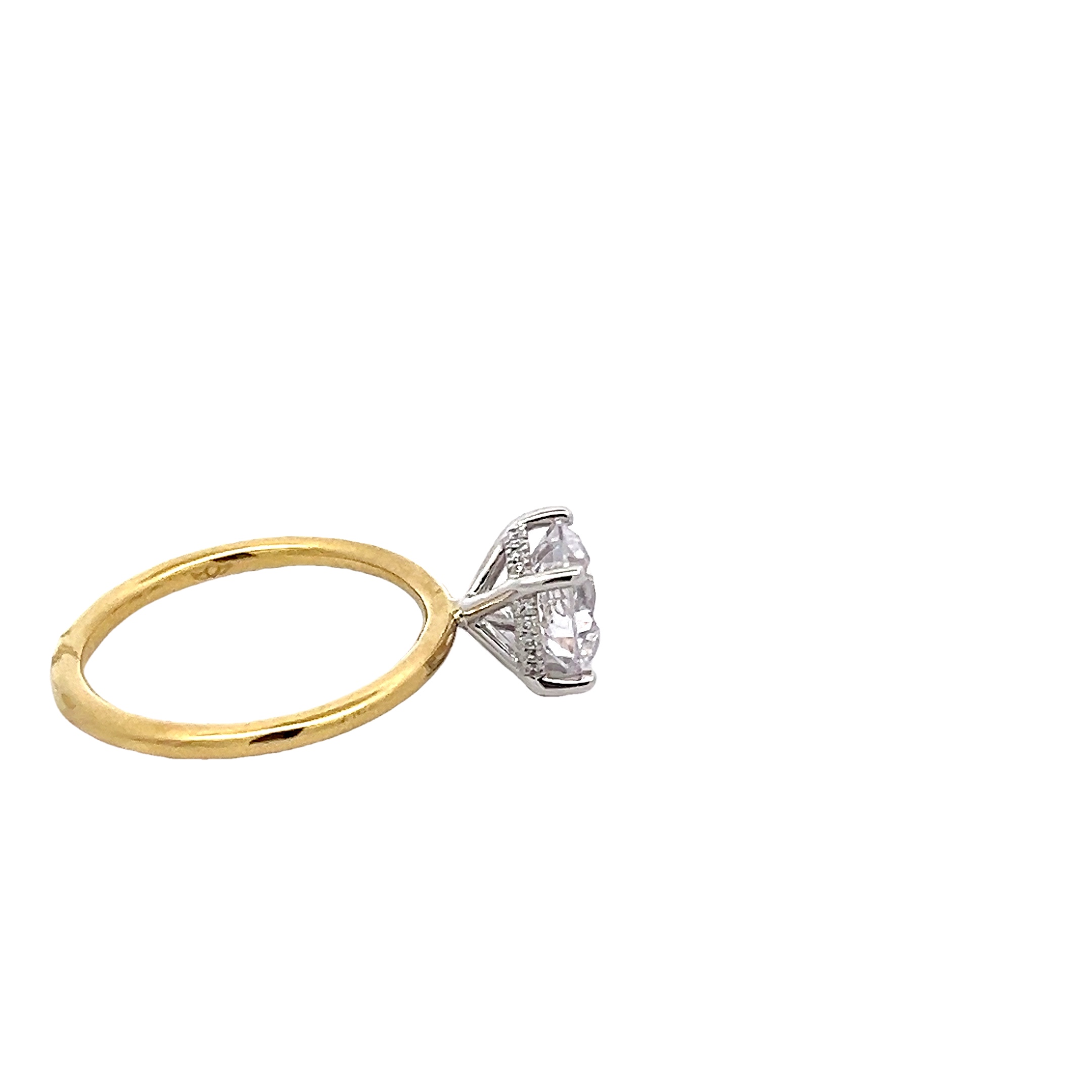 18k Yellow Gold Semi Mount Engagement Ring