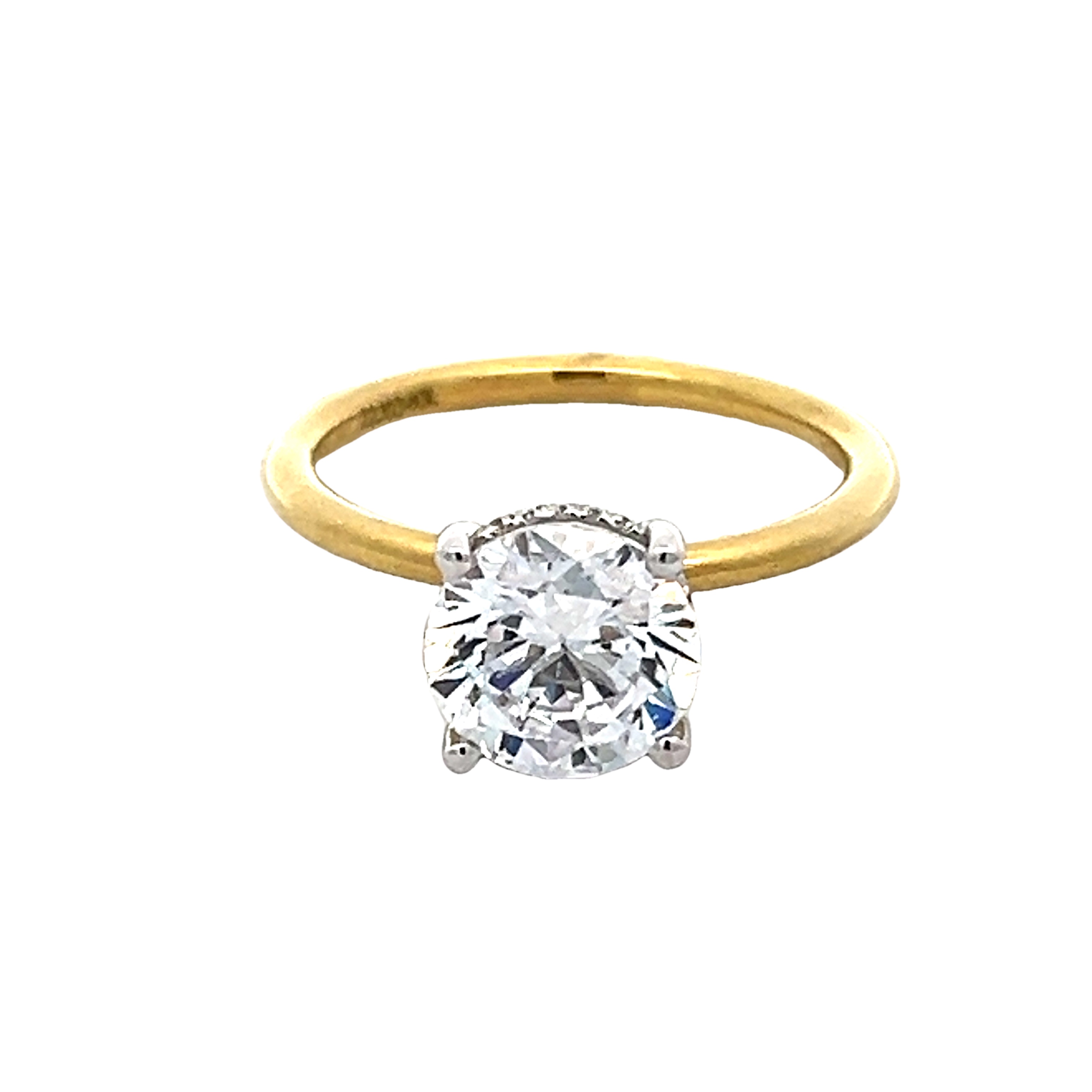 18k Yellow Gold Semi Mount Engagement Ring