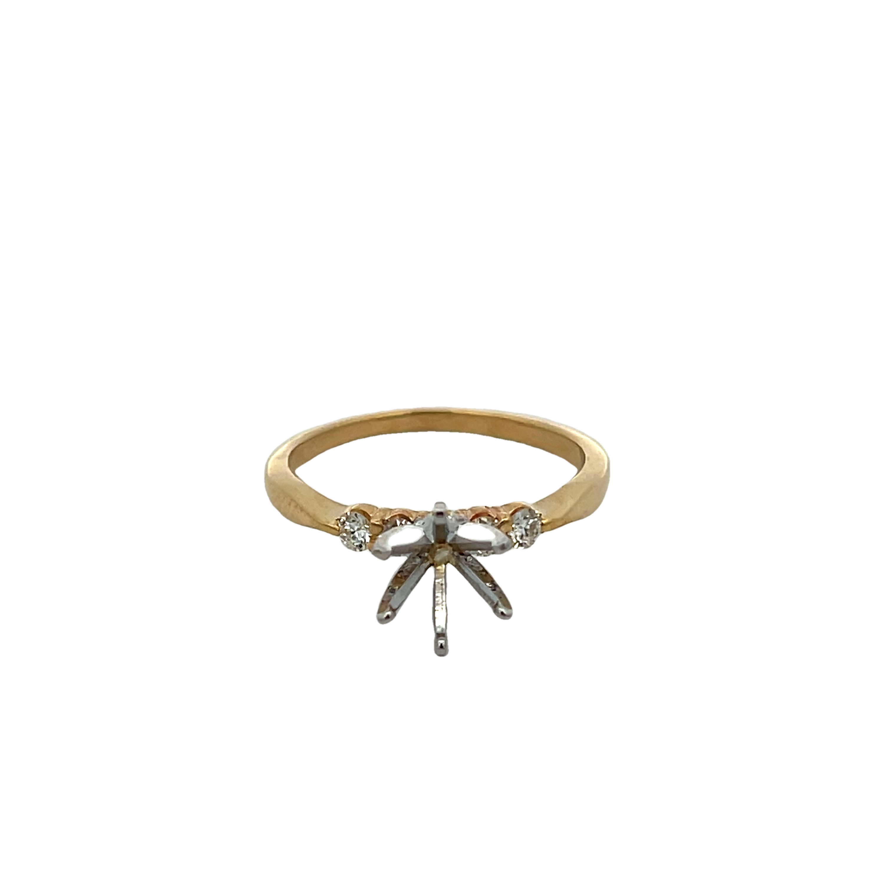 14k Yellow Gold Diamond Semi Mount