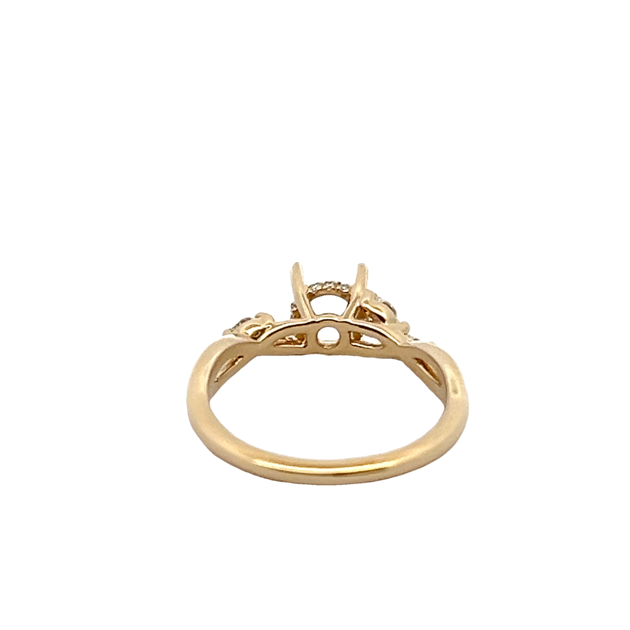 14k Yellow Gold Diamond Semi Mount Ring