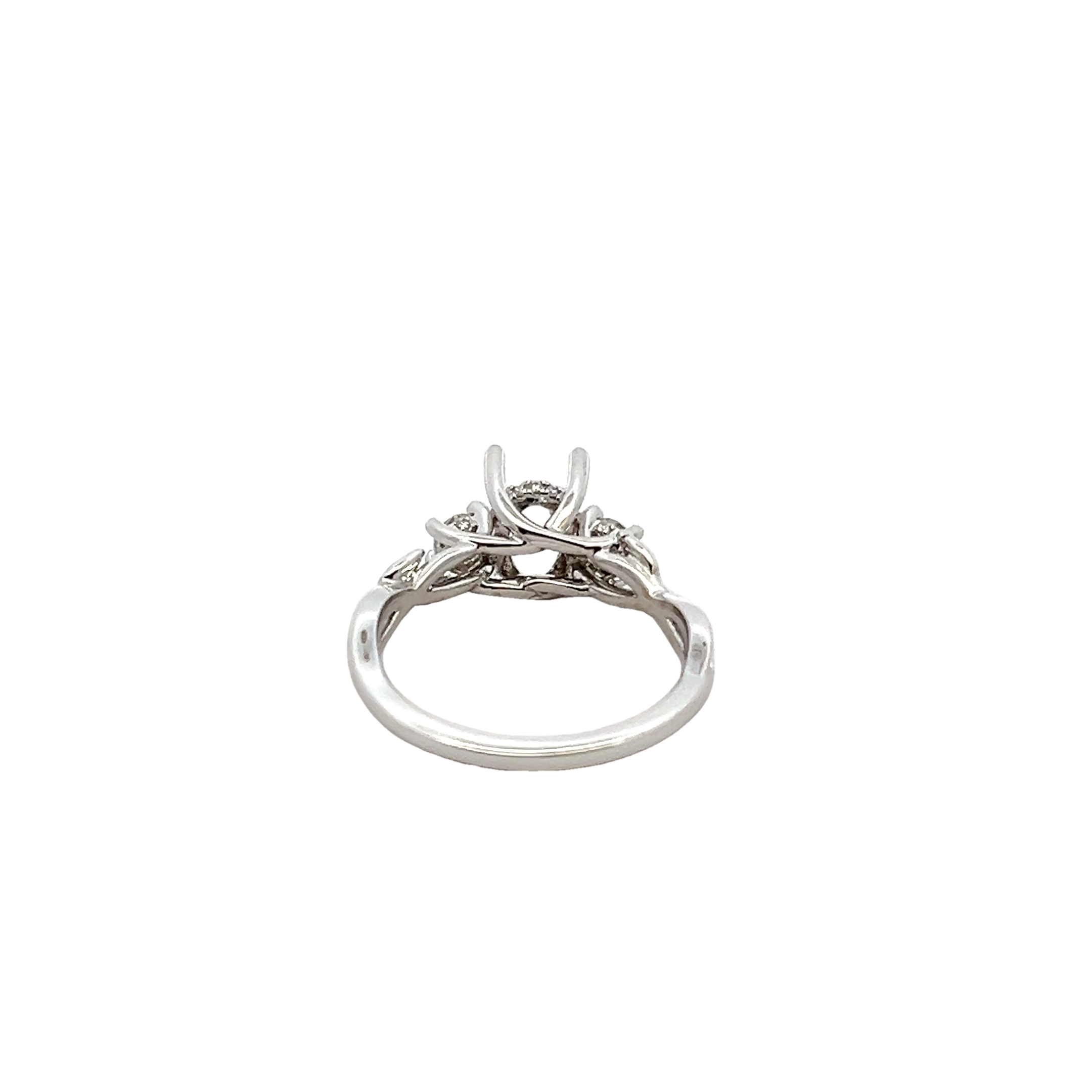 14k White Gold Diamond Semi Mount Ring