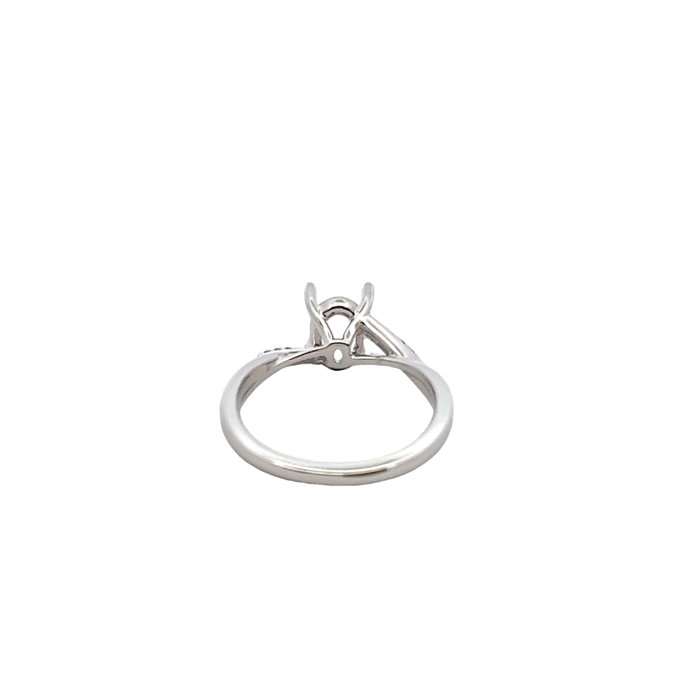 14k White Gold Diamond Semi Mount Ring