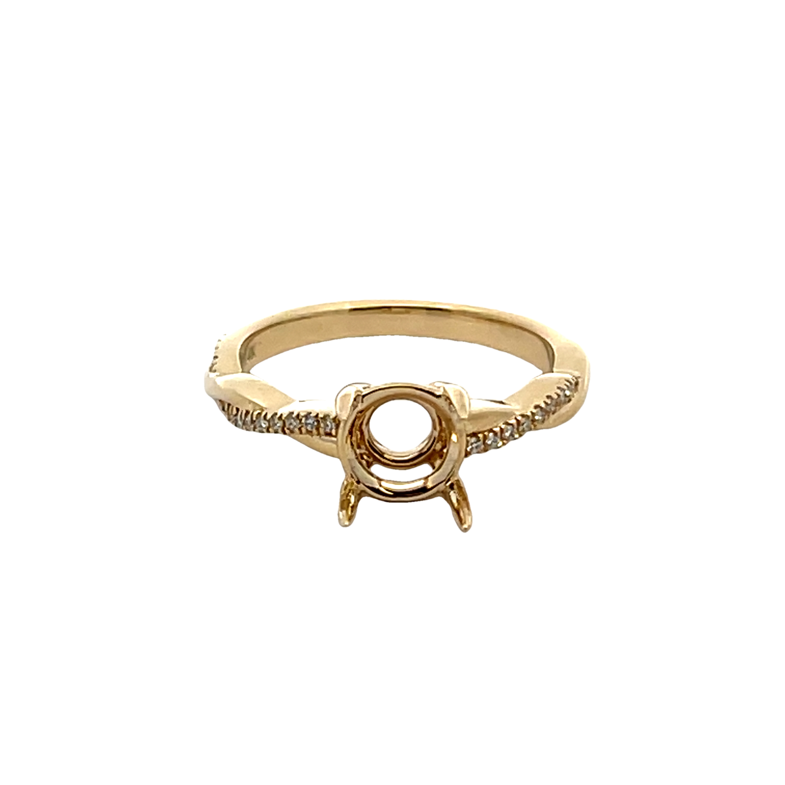 14k Yellow Gold Diamond Semi Mount Ring