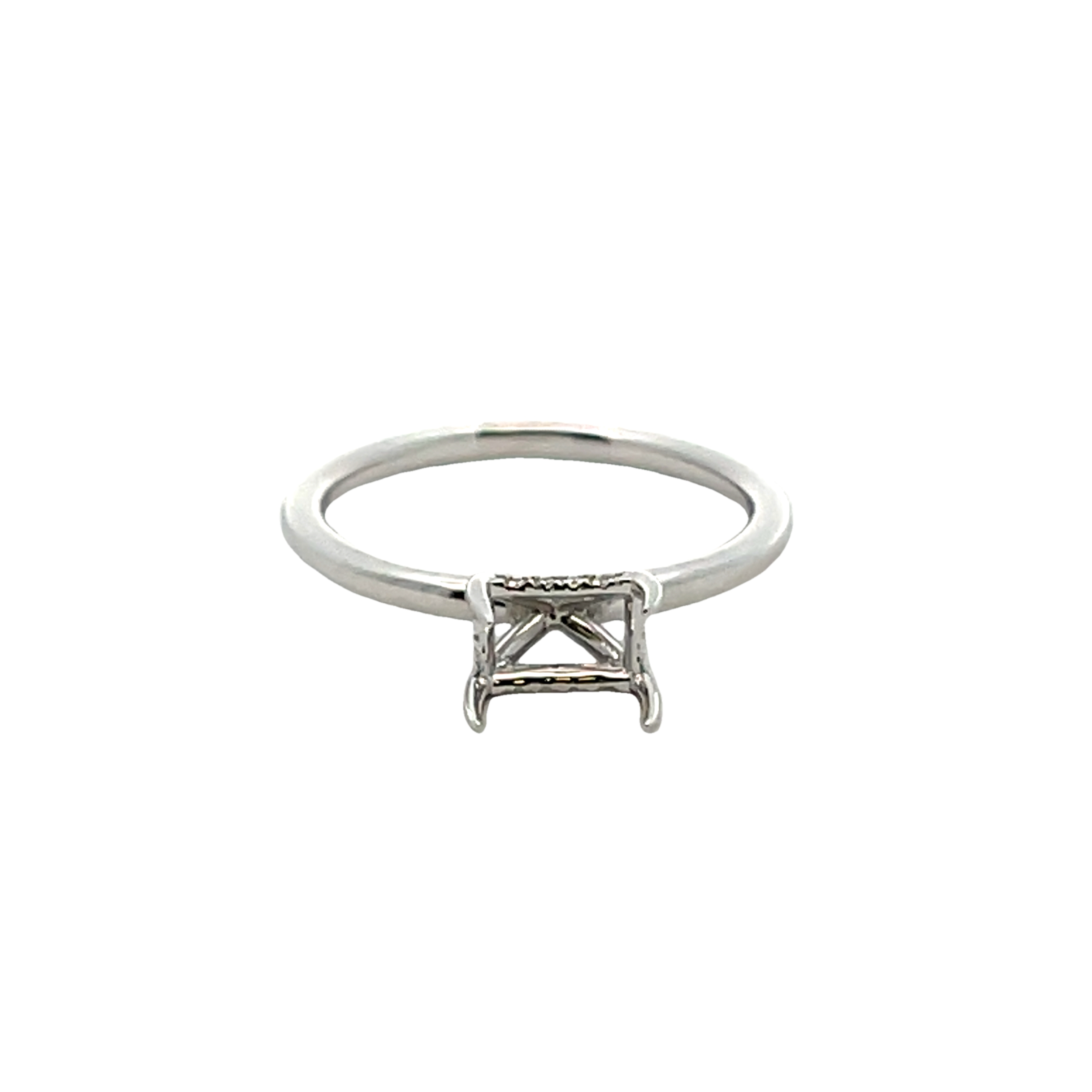 14k White Gold Diamond Semi Mount Ring