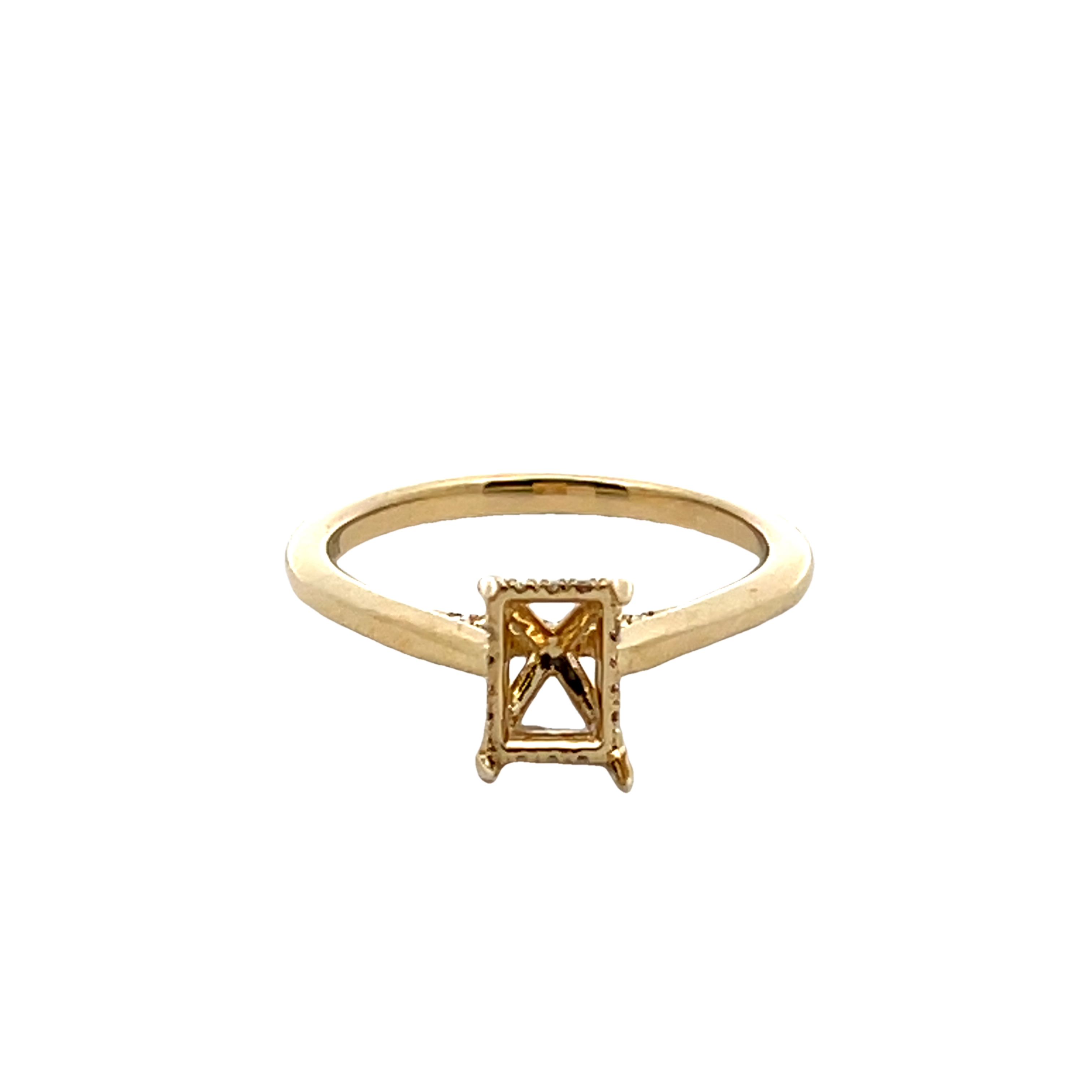 14k Yellow Gold Diamond Semi Mount Ring